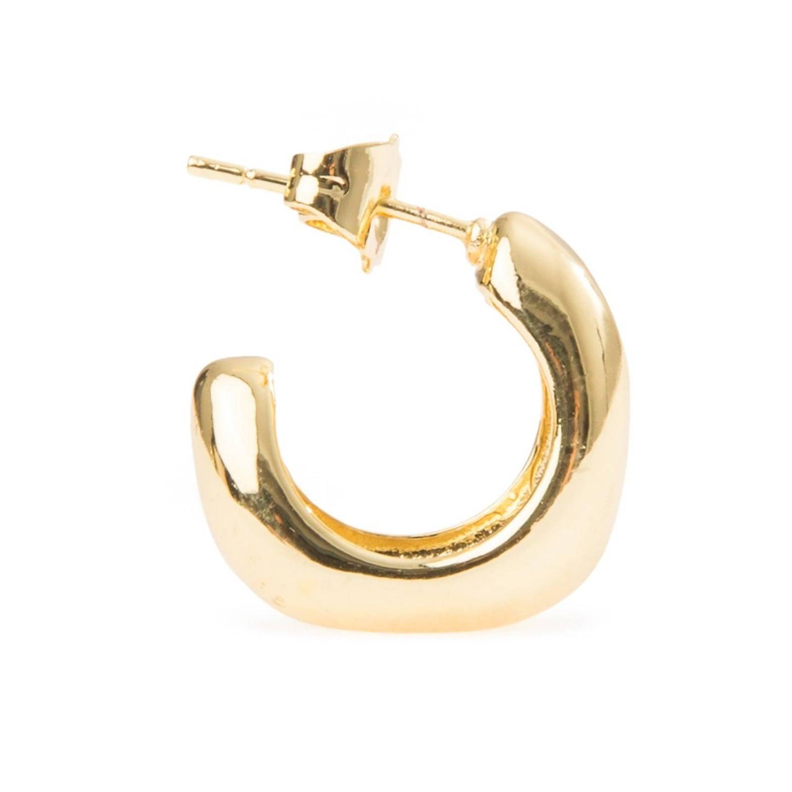 Aretes Coqueta Broquel Abierto 10mm Chapa de Oro 18k 