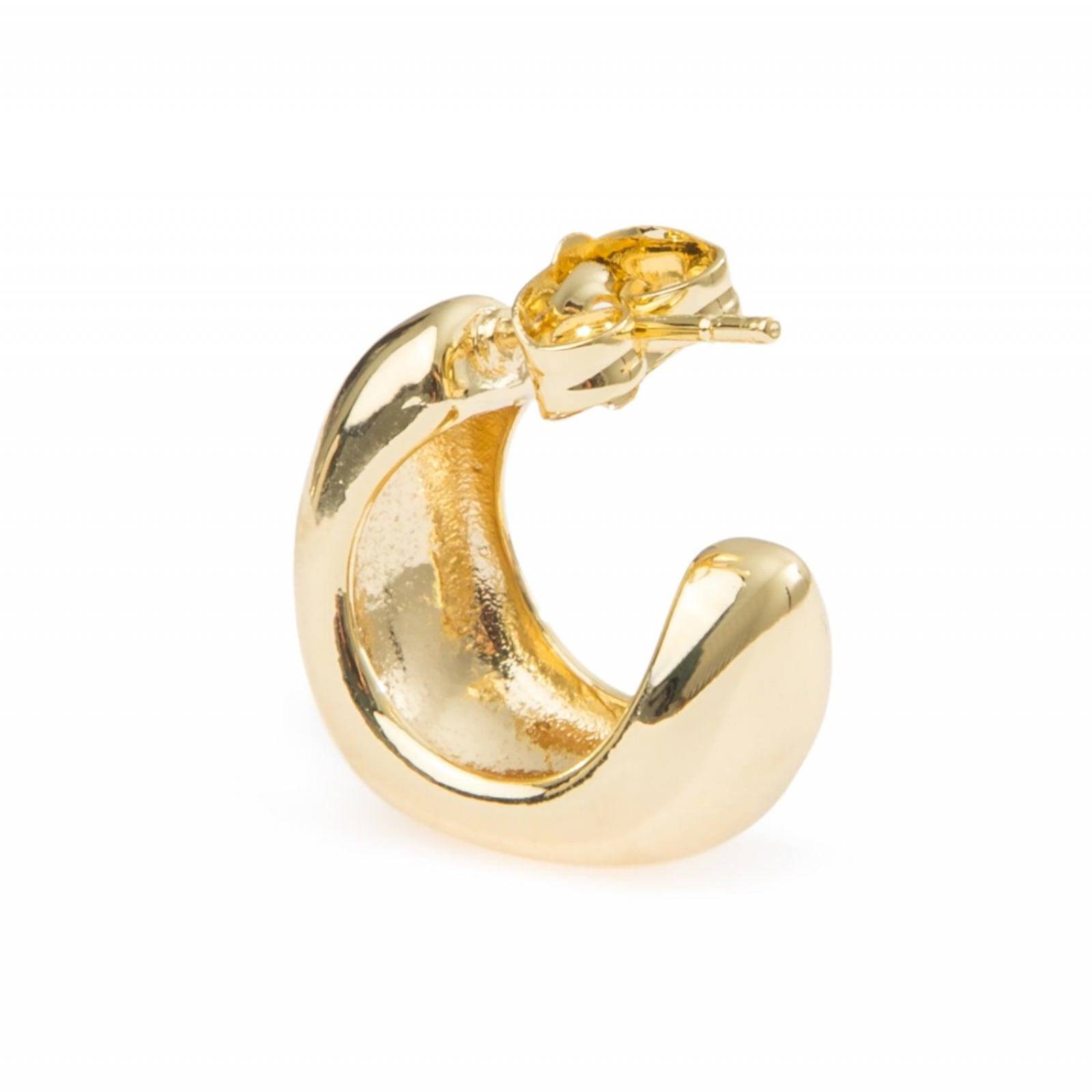 Aretes Coqueta Broquel Abierto 10mm Chapa de Oro 18k 