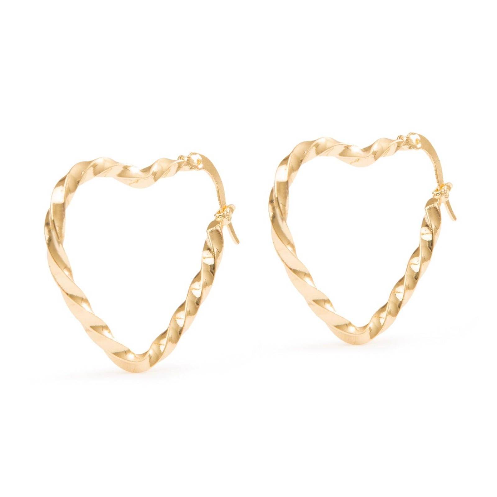 Aretes Arracadas Coqueta de Corazón 3mm Chapa de Oro 18k 