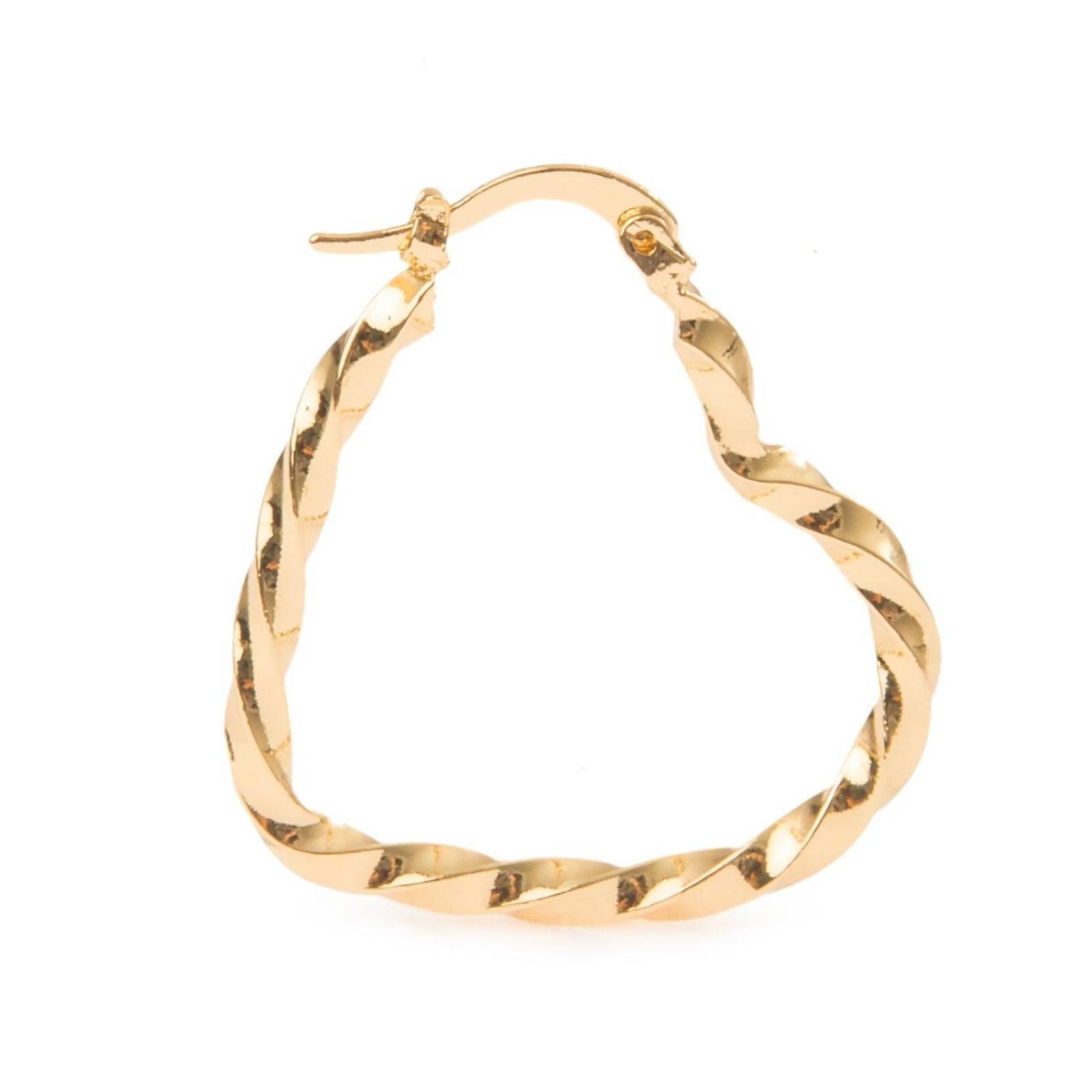 Aretes Arracadas Coqueta de Corazón 3mm Chapa de Oro 18k 