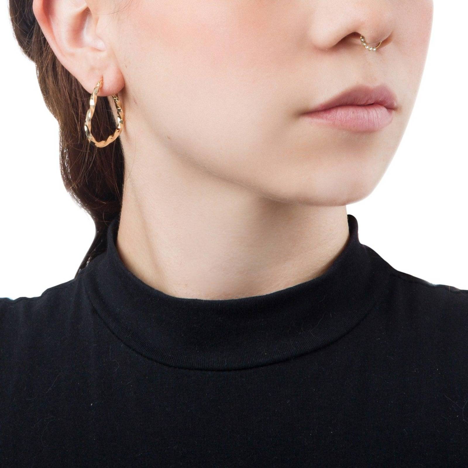 Aretes Arracadas Coqueta de Corazón 3mm Chapa de Oro 18k 