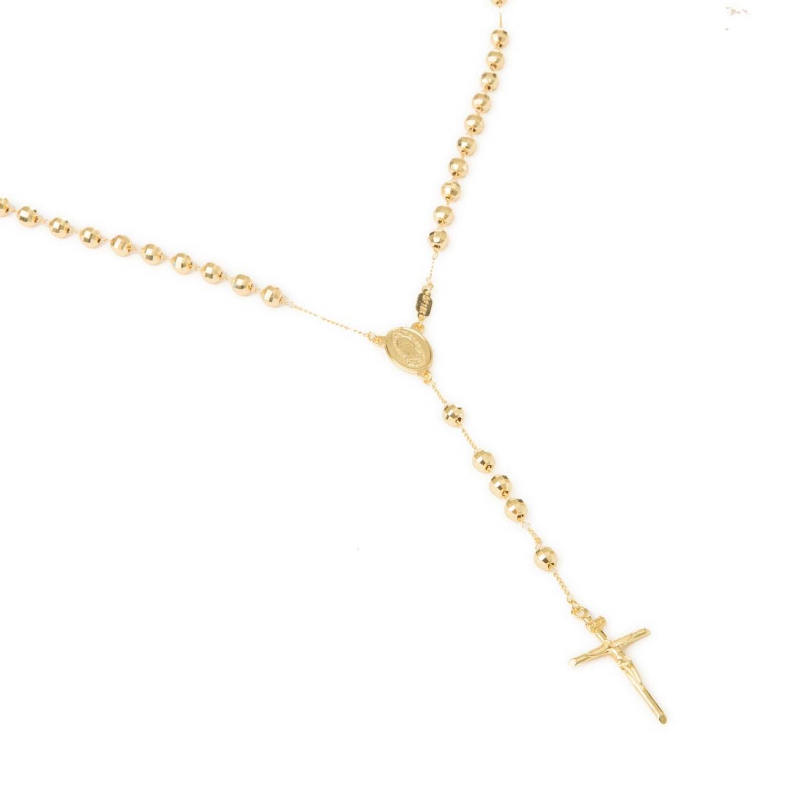 Rosario de la Virgen de Guadalupe 5mm Chapa de Oro 18k 