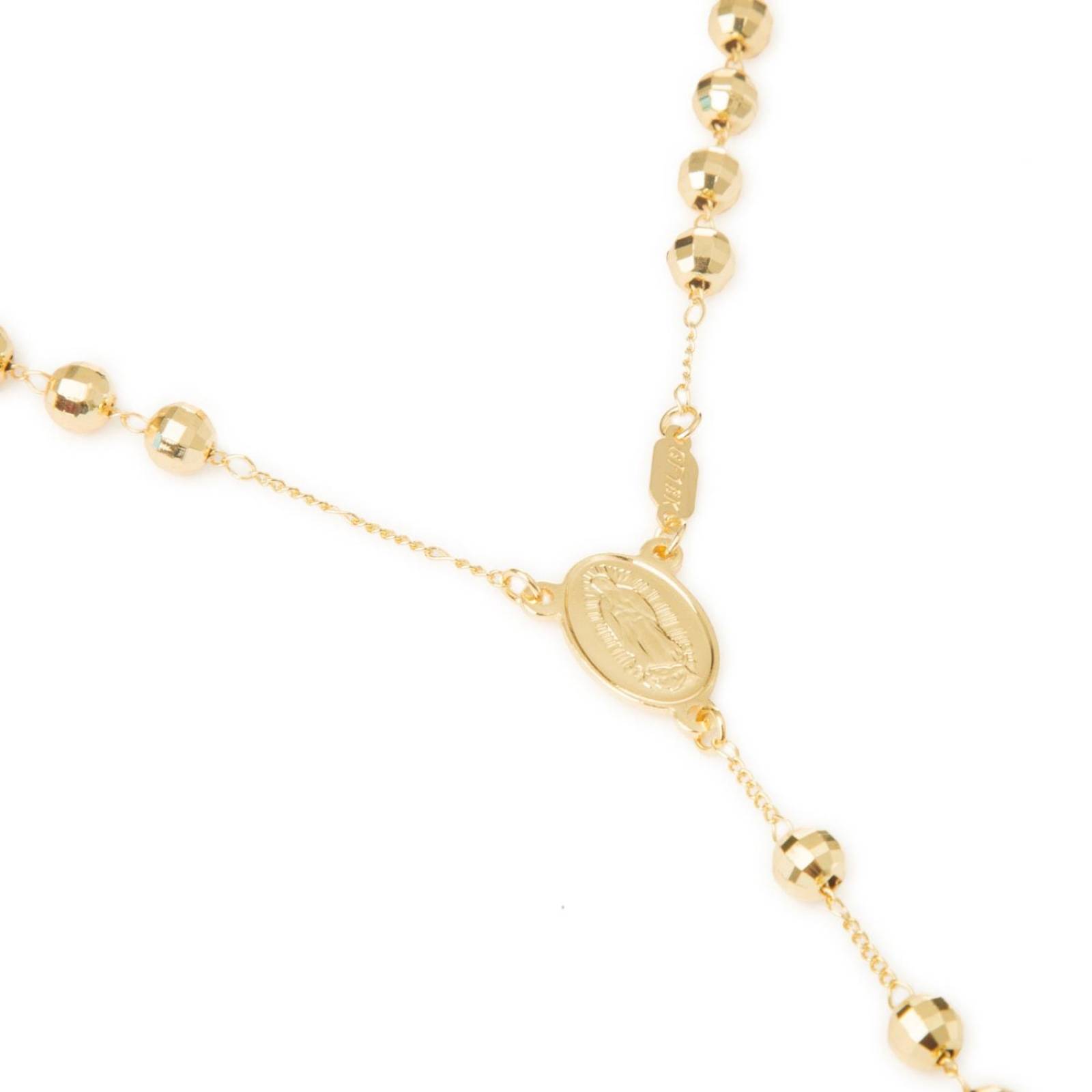 Rosario de la Virgen de Guadalupe 5mm Chapa de Oro 18k 