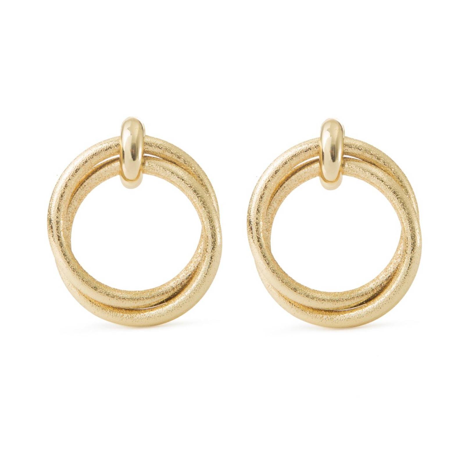Aretes Arracadas Coqueta Dobles 20mm Chapa de Oro 18k