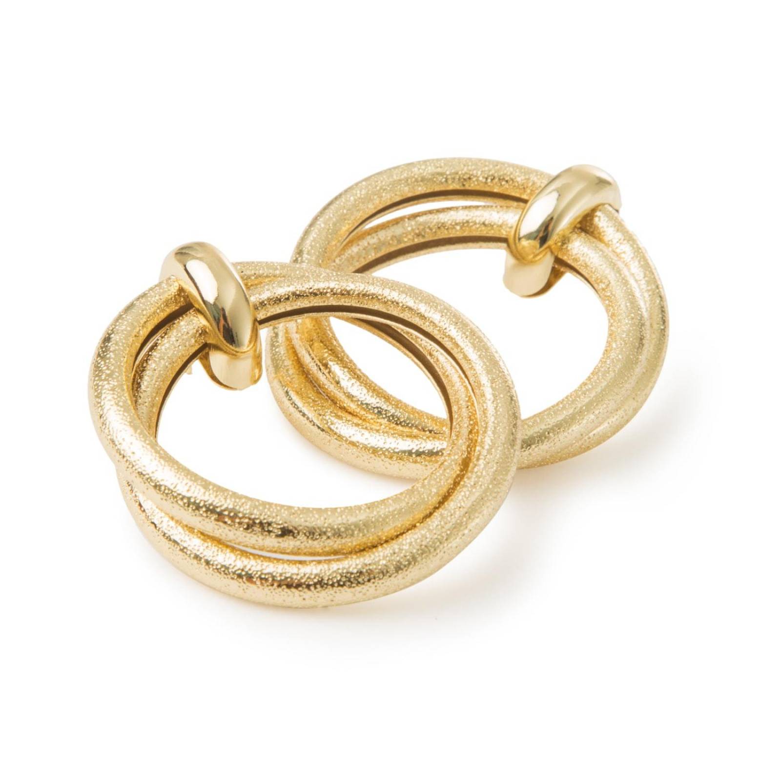 Aretes Arracadas Coqueta Dobles 20mm Chapa de Oro 18k