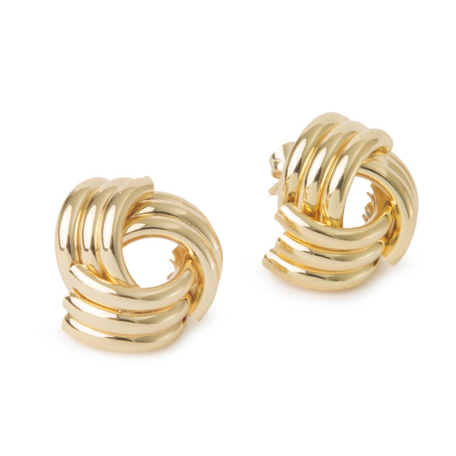 Aretes Arracadas Coqueta Triples 20mm Chapa de Oro 18k 