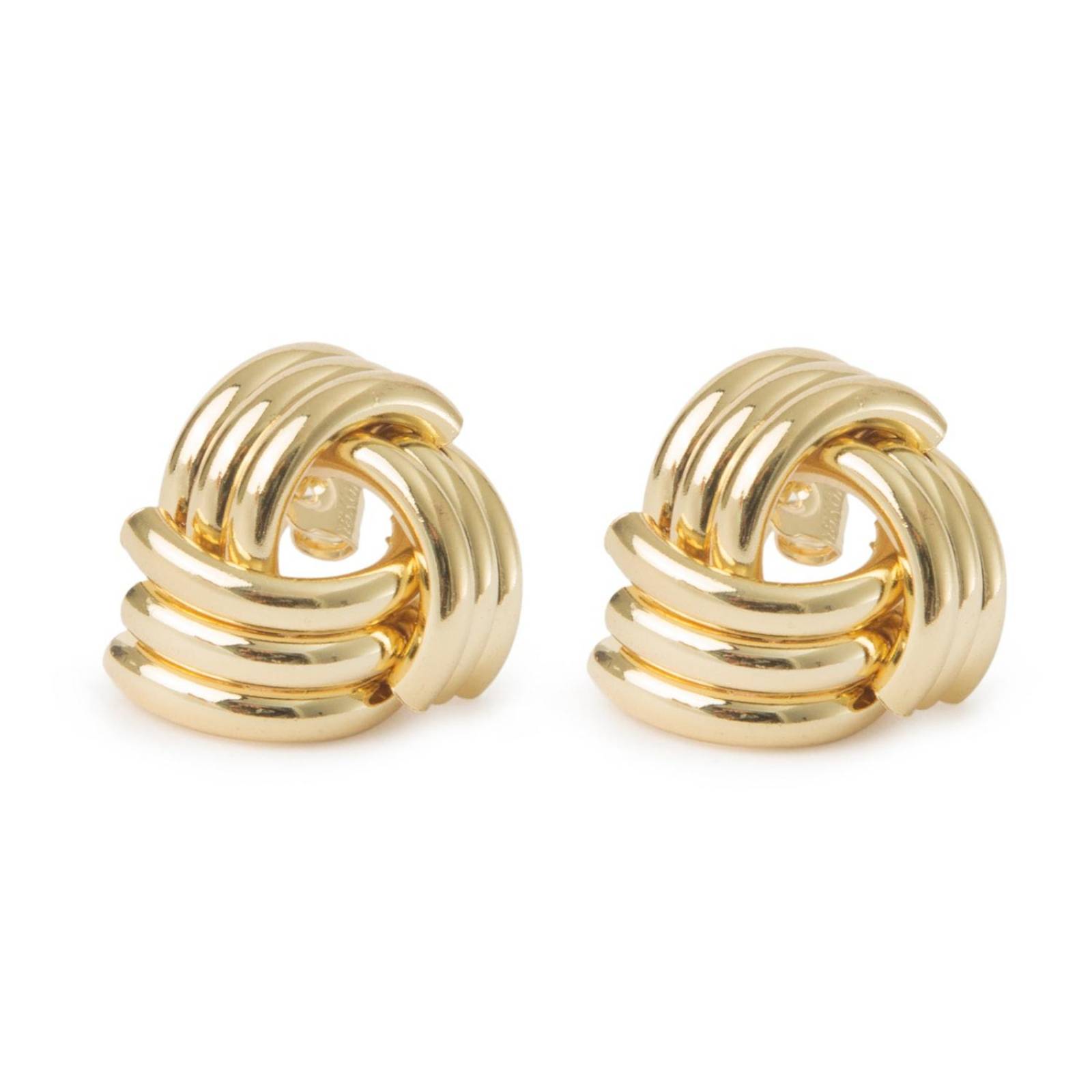 Aretes Arracadas Coqueta Triples 20mm Chapa de Oro 18k 