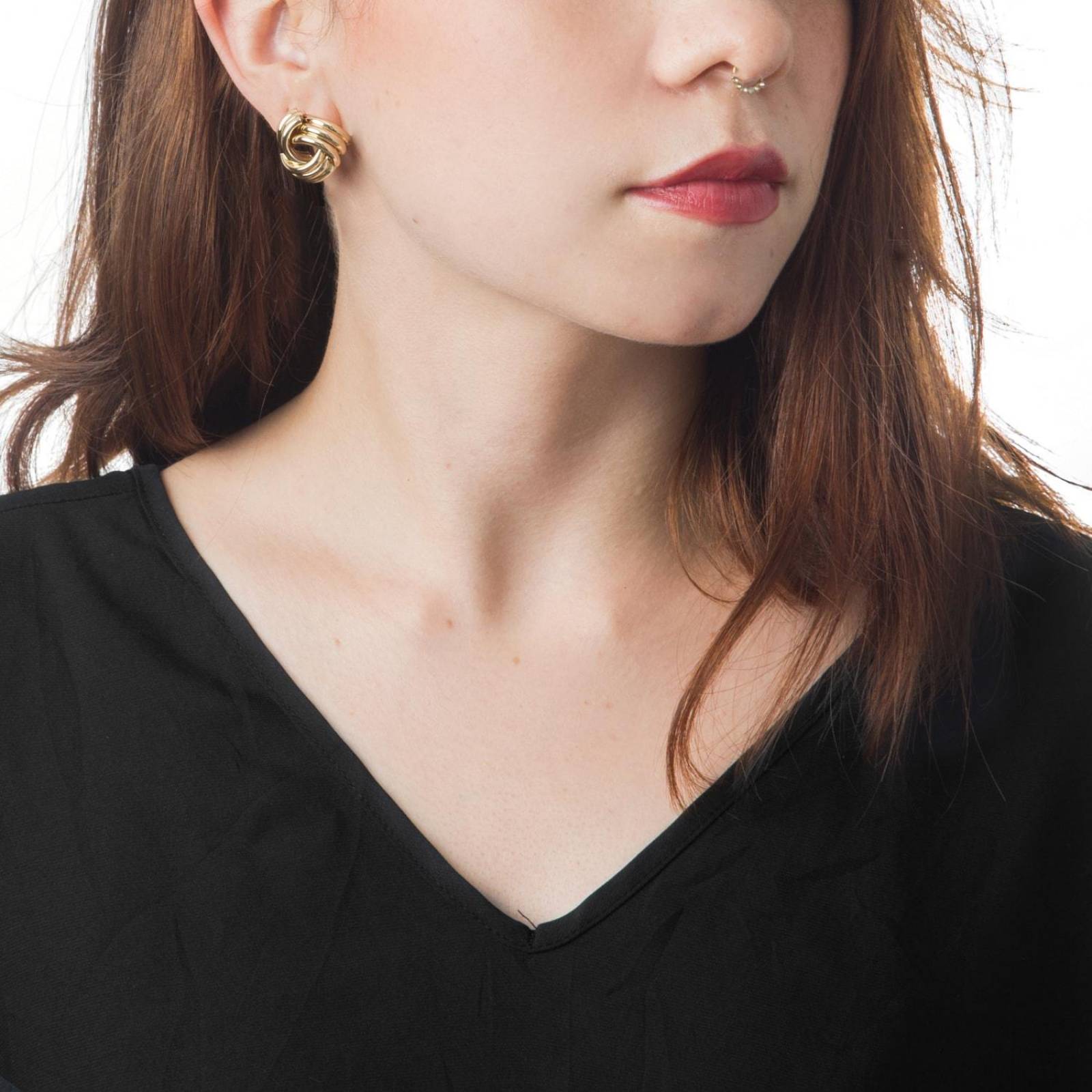 Aretes Arracadas Coqueta Triples 20mm Chapa de Oro 18k 