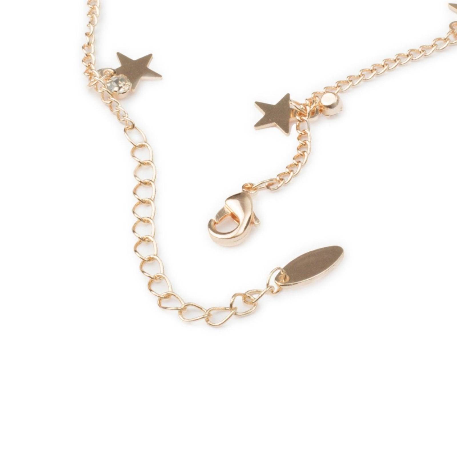 Pulsera Tobillera de Estrellas 1mm Ajustable Chapa de Oro 18k 