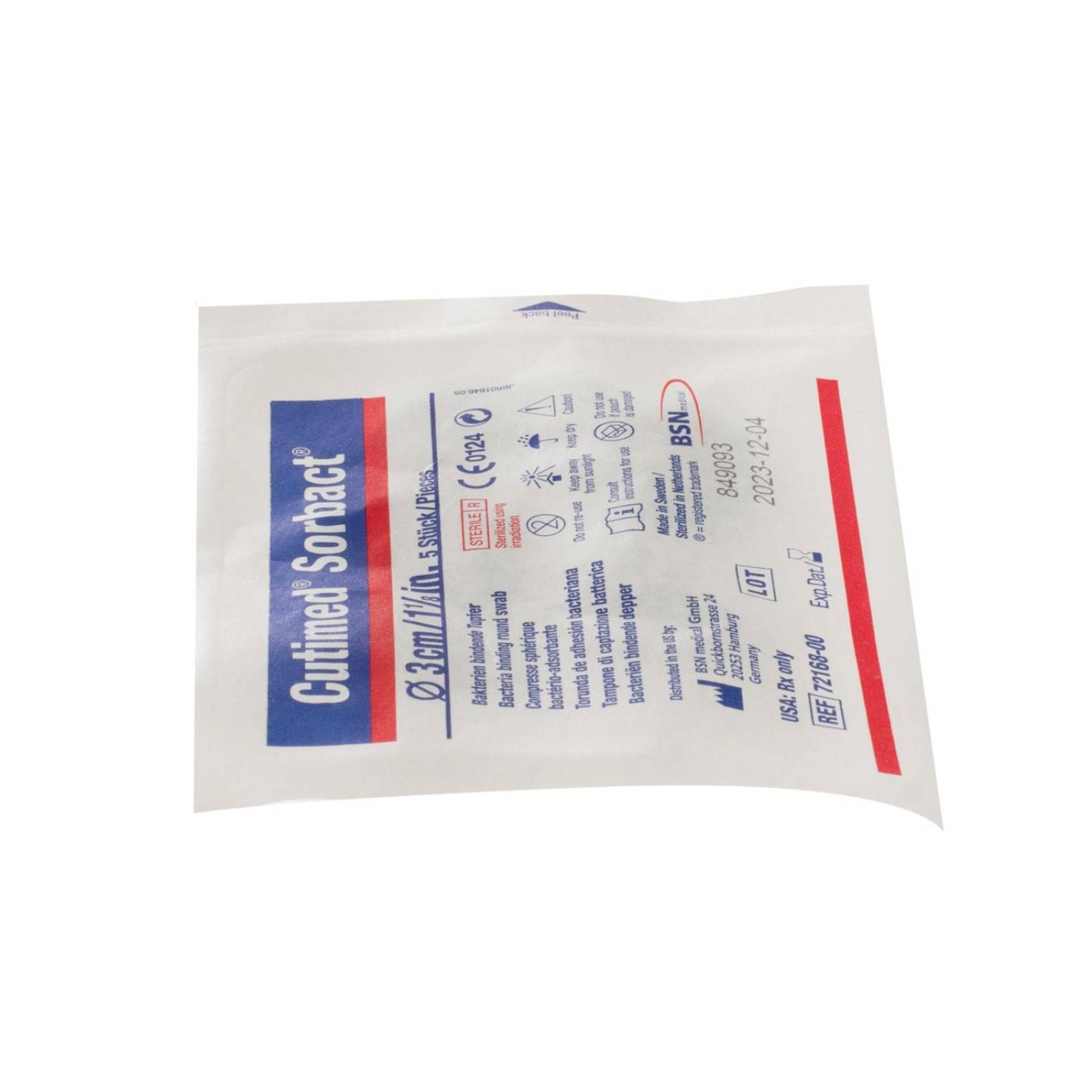 Torunda de Adhesión Bacteriana Cutimed Sorbact 3cm 5pz - BSN 