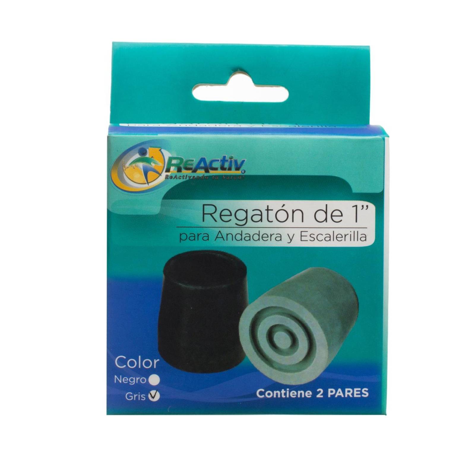 Regatón Tapón para Andadera y Escalerilla 4pz - Reactiv Gris