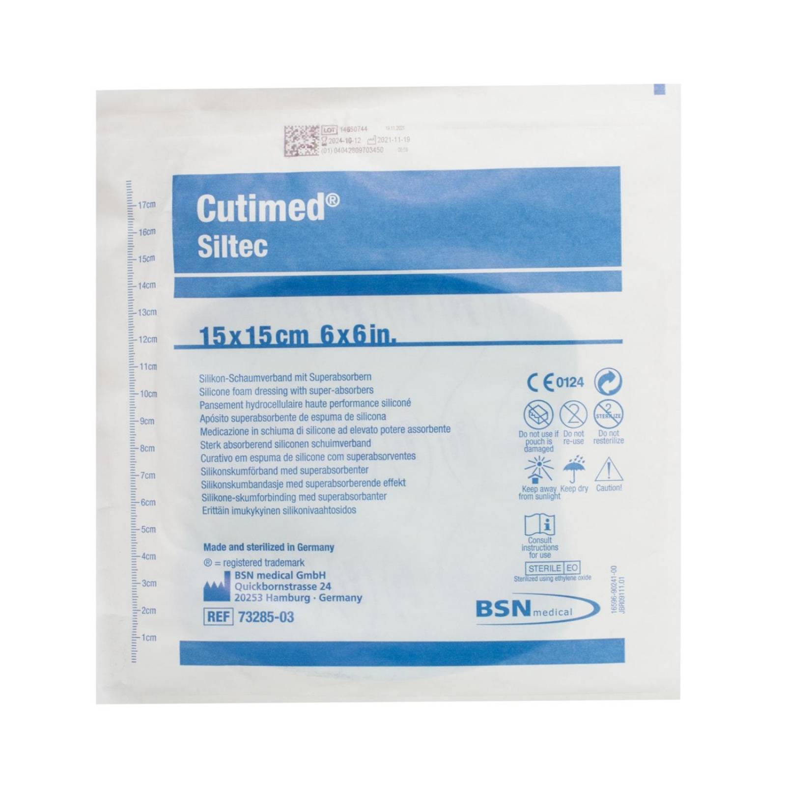 Aposito Parche Hidrocelular Cutimed Siltec 15x15cm - BSN