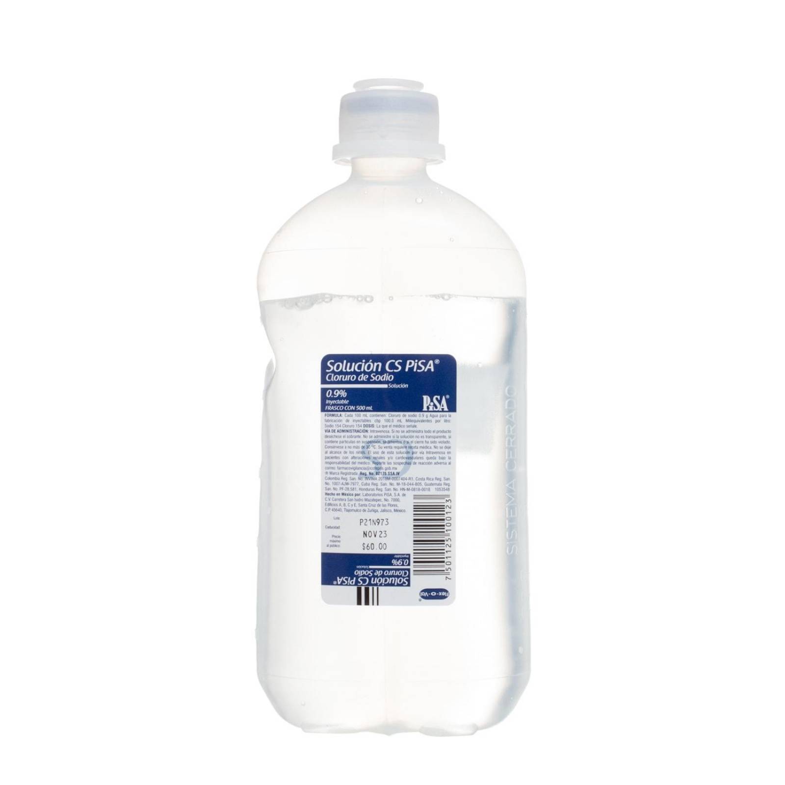Solucion CS Cloruro de Sodio 0.9% Inyectable 500ml - Pisa 