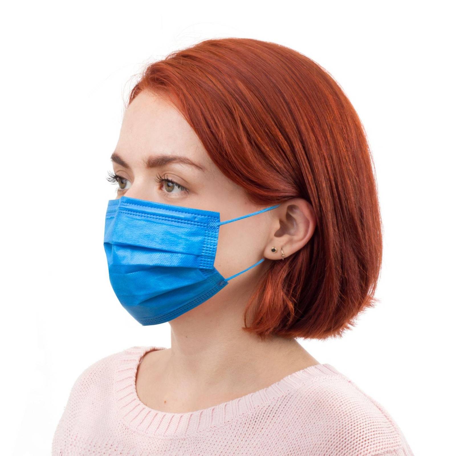 Cubrebocas Desechable 4 Capas Plisado 50pz - Borgata Azul Rey