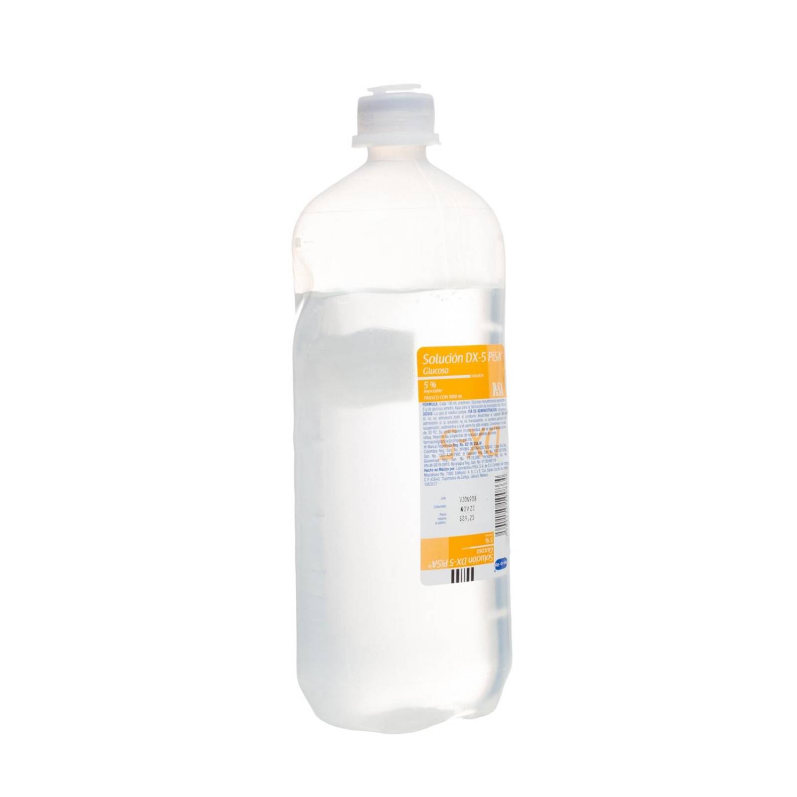 Solucion Glucosa DX-5 5% Inyectable 1000ml - Pisa 