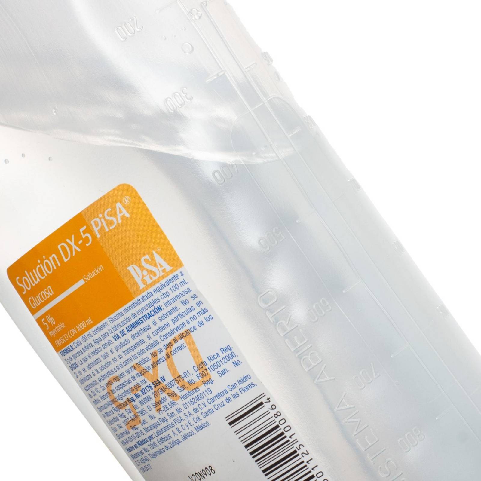 Solucion Glucosa DX-5 5% Inyectable 1000ml - Pisa 