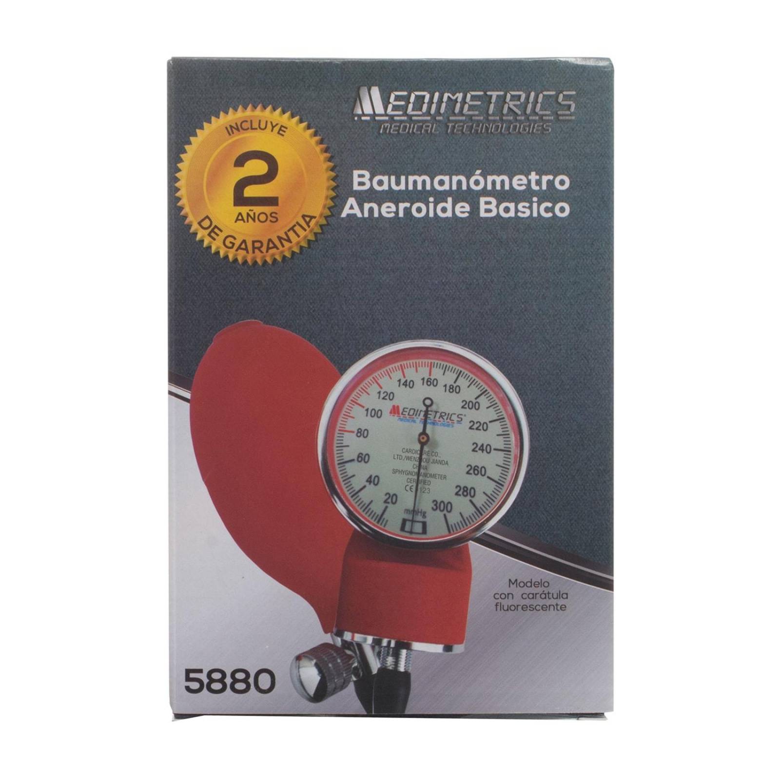 Baumanómetro Aneroide Fluorescente 5880 - Medimetrics Negro
