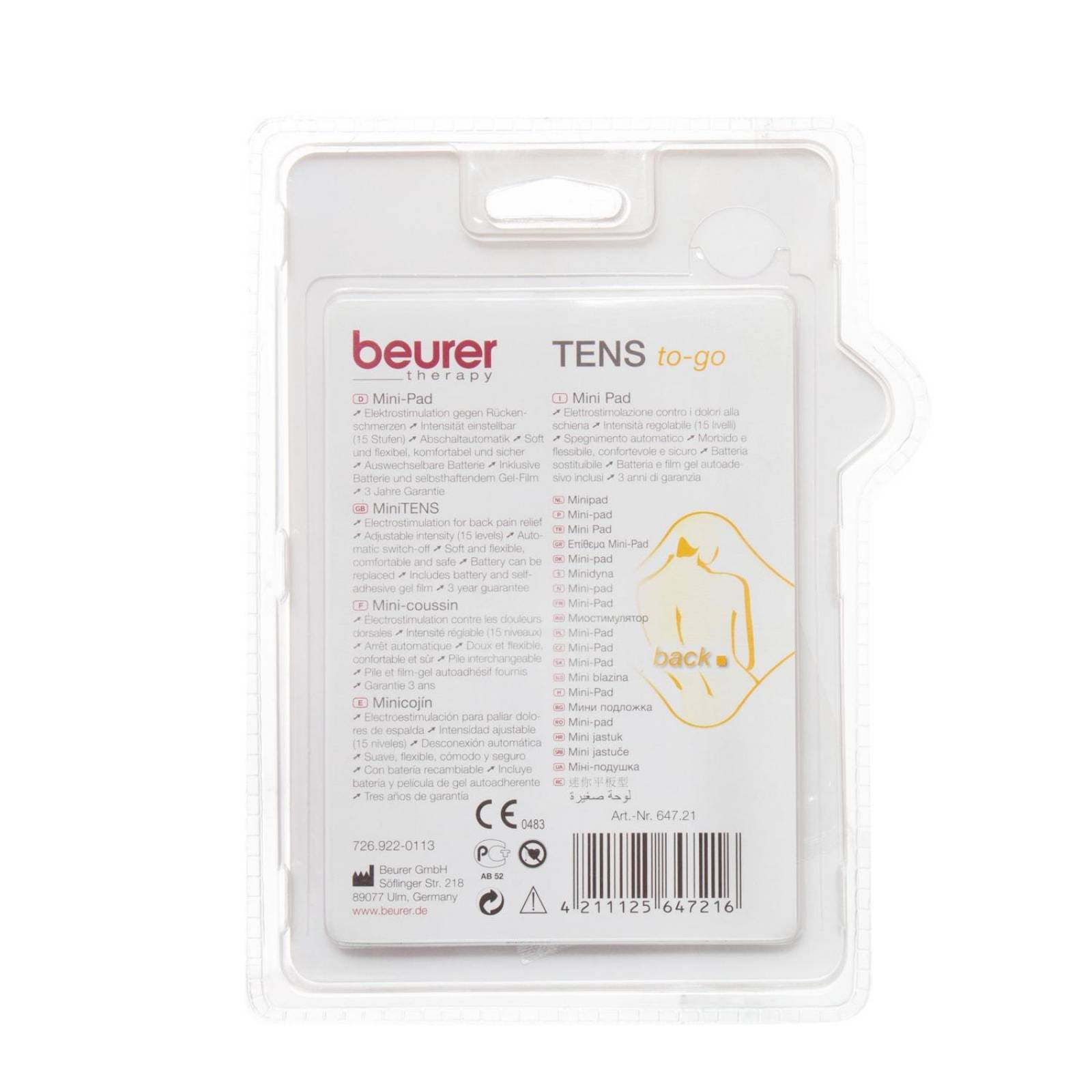 Electroestimulador Mini Pad Tens Em10 - Beurer 