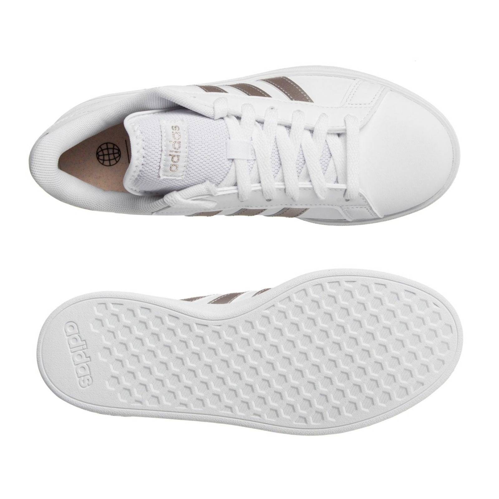 Tenis Adidas Grand Court Base 2.0 - GW9263 - Blanco - Mujer 