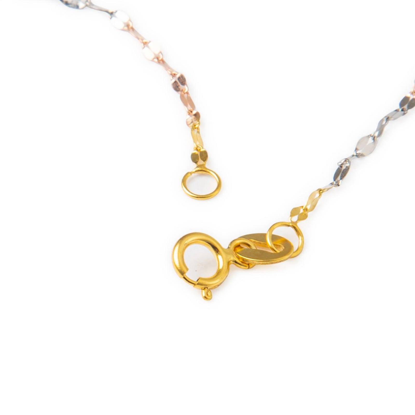 Pulsera Grano de Café Tritono 1mm Unisex 18cm Oro Italiano Sólido 10k 