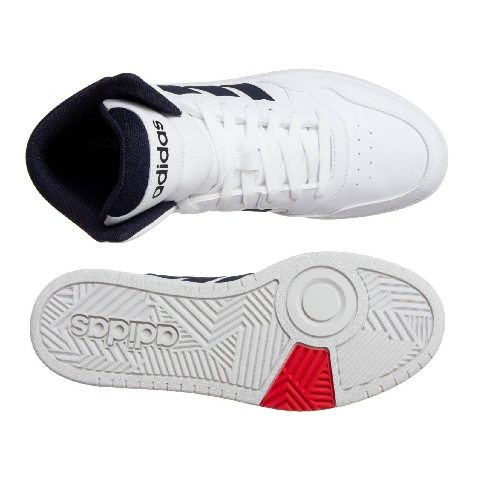 Tenis Adidas Hoops 3.0 Mid - GY5543 - Blanco - Hombre 