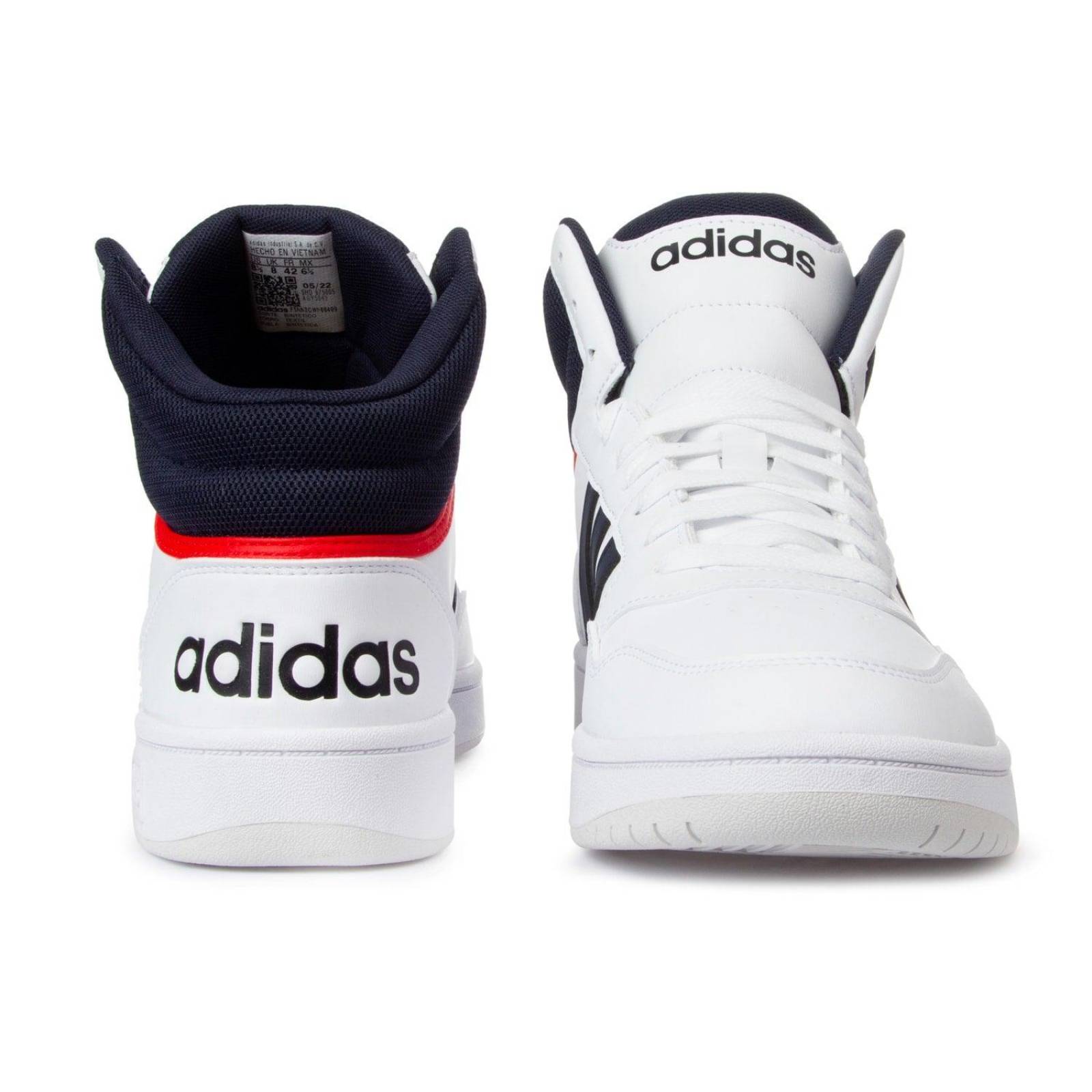 Tenis Adidas Hoops 3.0 Mid - GY5543 - Blanco - Hombre 