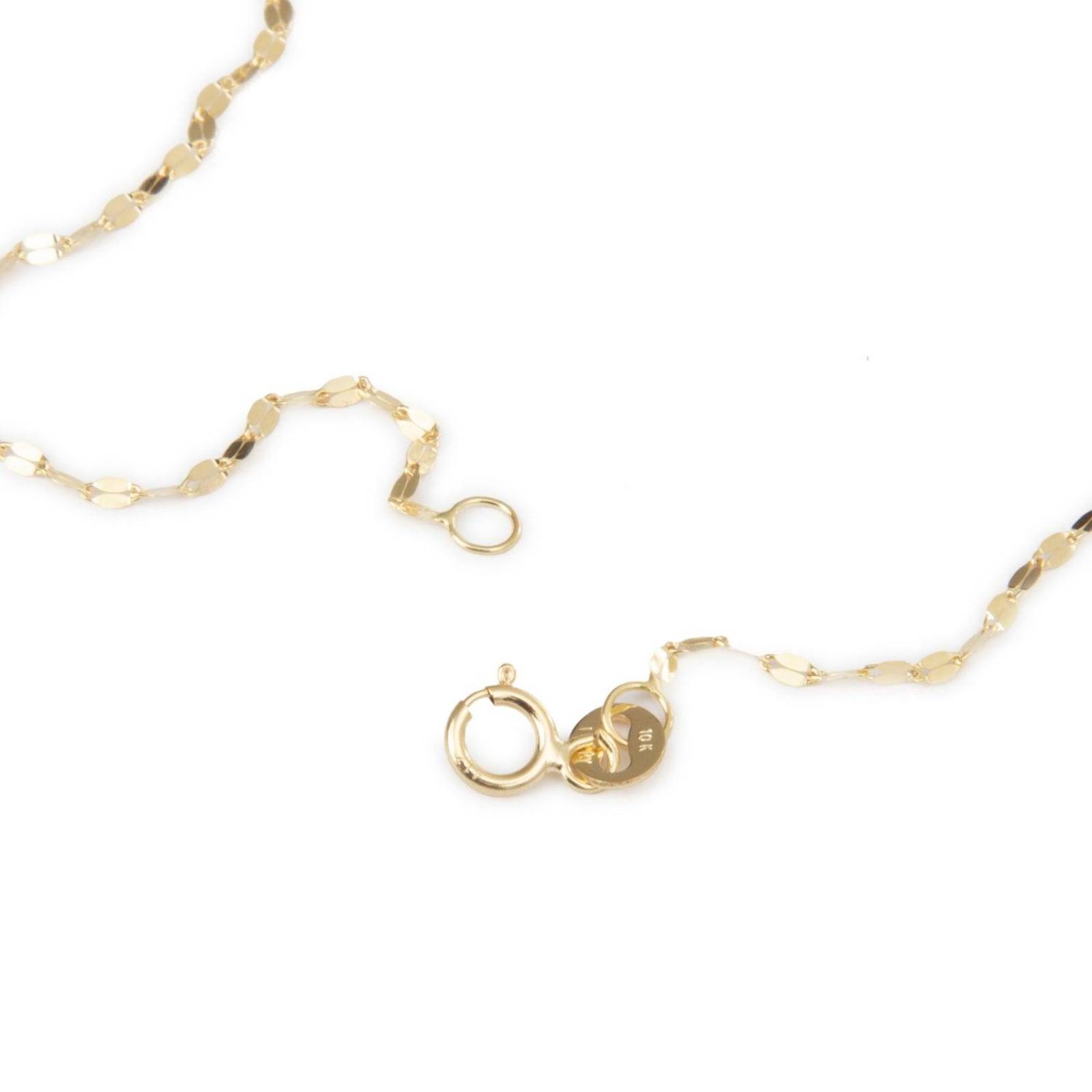 Dije Inicial / Letra y Zirconias + Cadena Grano de Café Oro Italiano Solido 10k Dorado