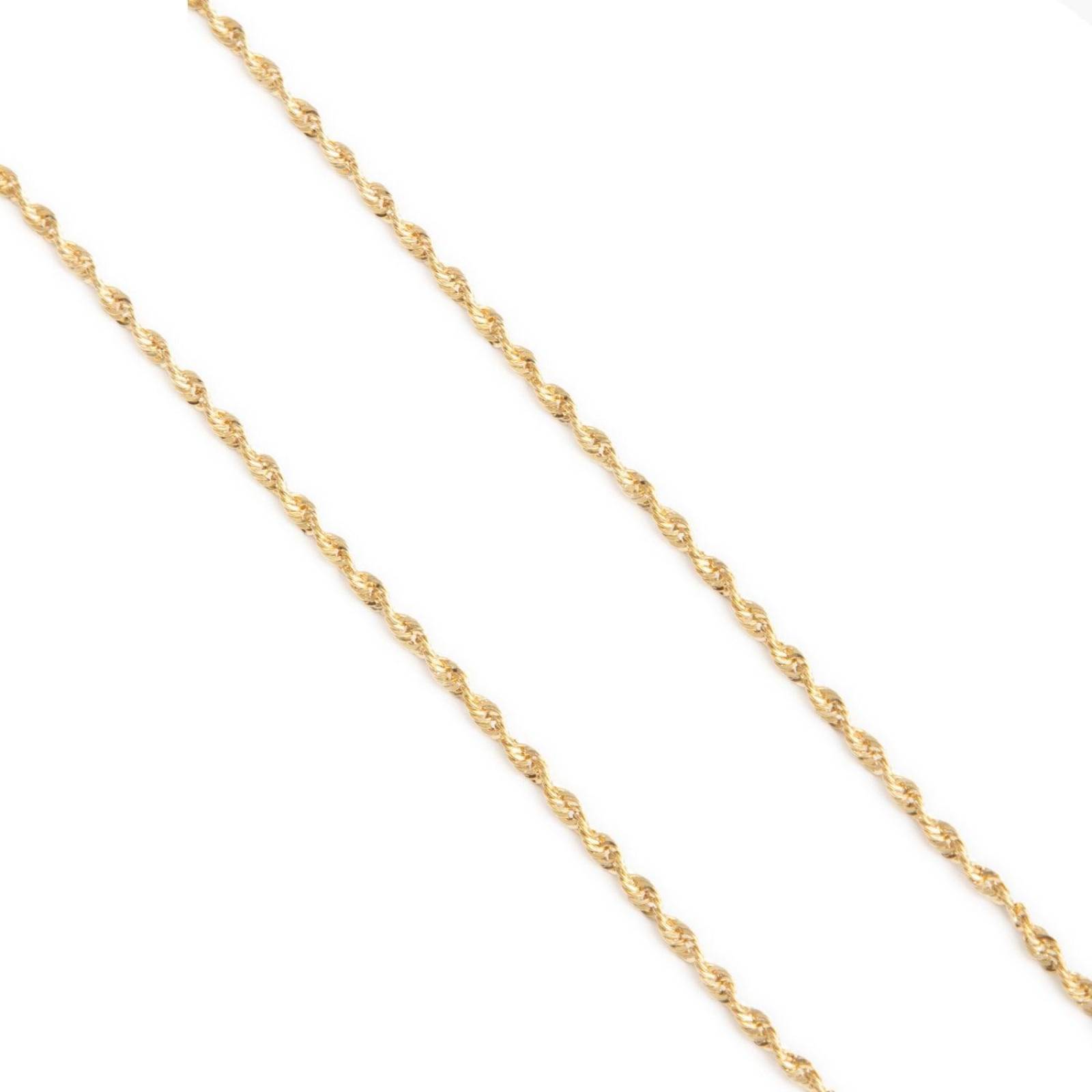 Cadena Collar Torsal 2mm Unisex 40cm Oro Italiano Hueco 10k 