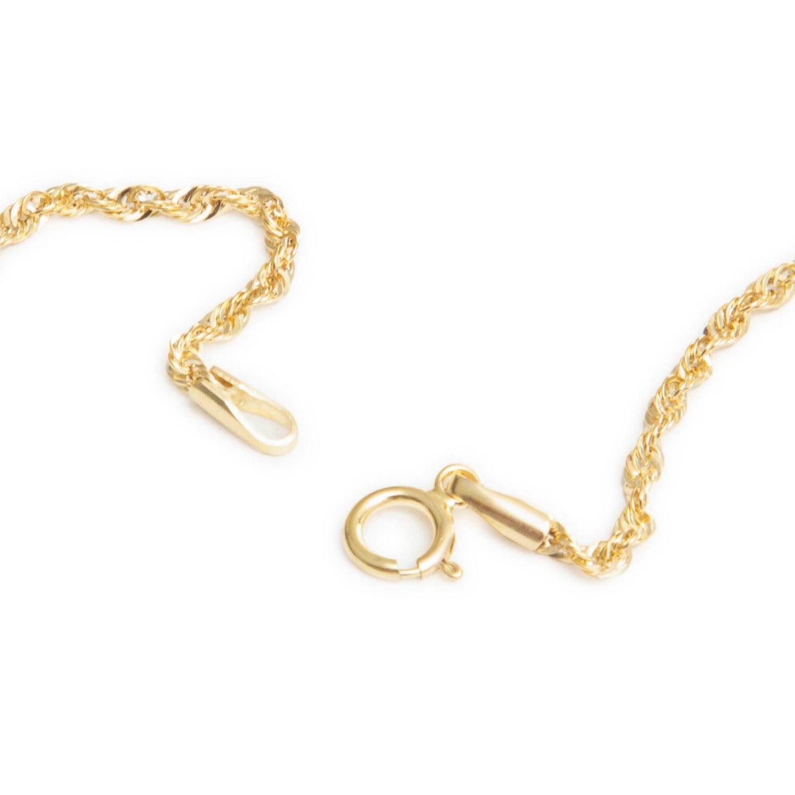 Cadena Collar Torsal 2mm Unisex 40cm Oro Italiano Hueco 10k 