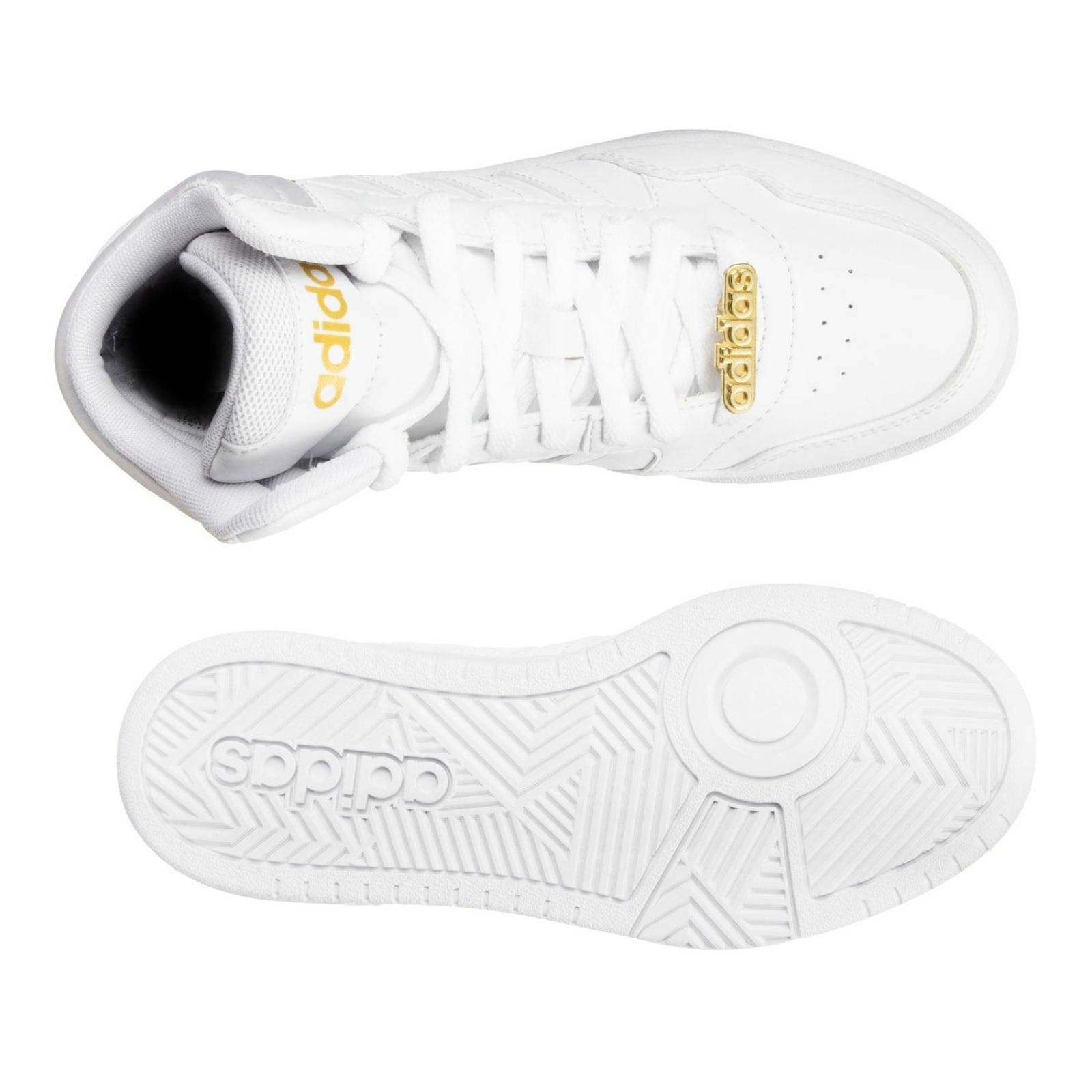 Tenis Adidas Hoops 3.0 Mid - GY4752 - Blanco - Mujer 