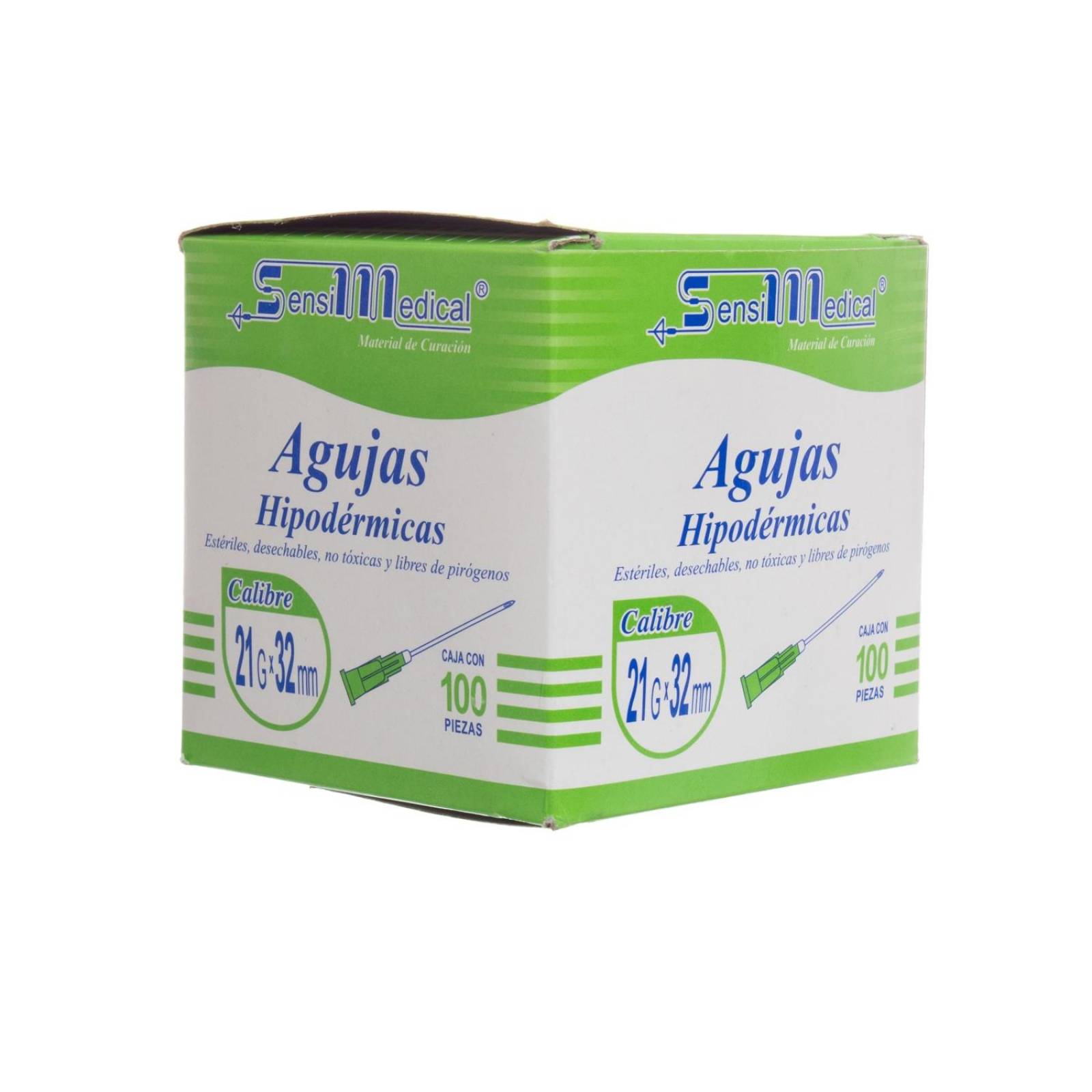 Aguja Hipodérmica 21g x 32mm - 100 piezas - Sensimedical 