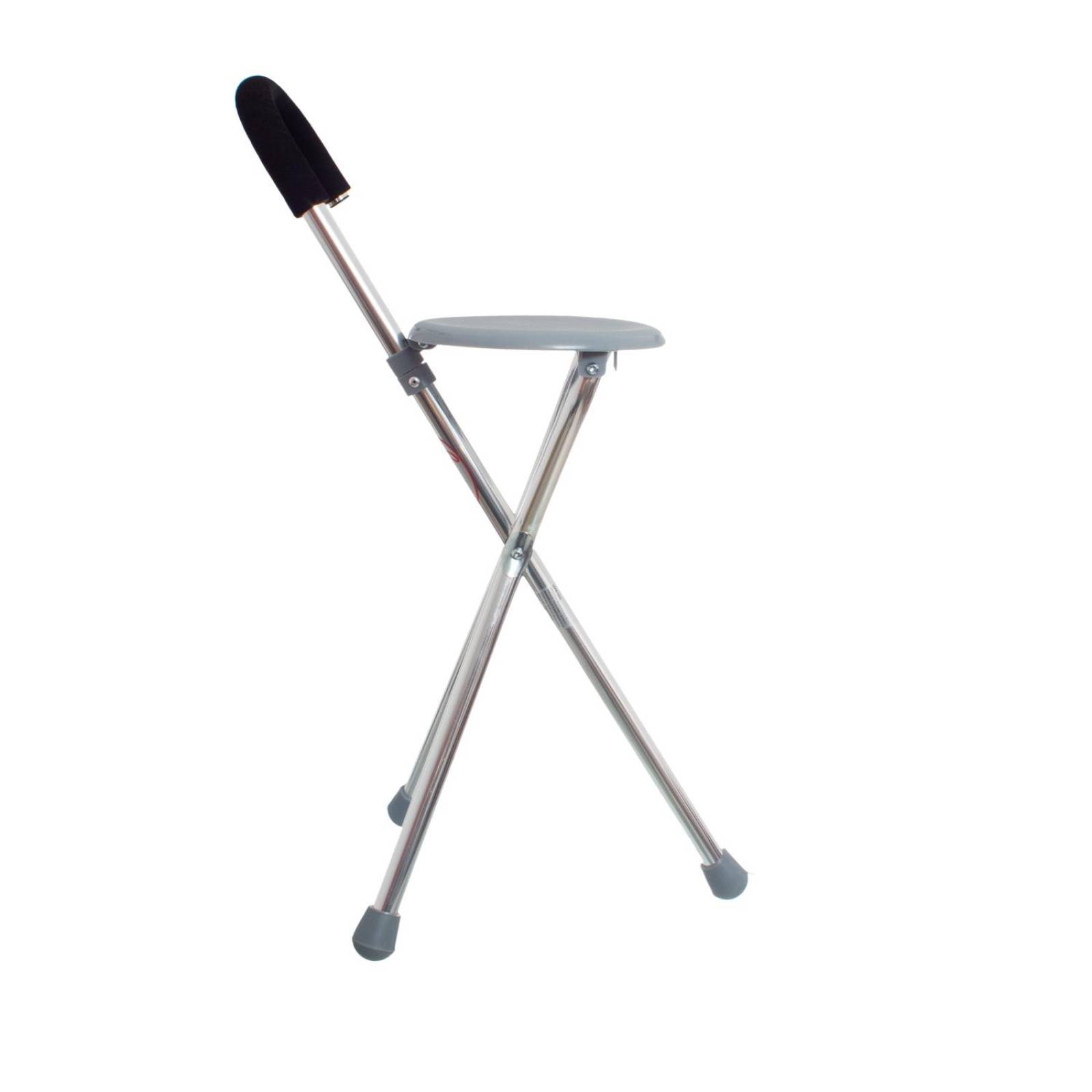 Bastón con Asiento Plegable 3 Apoyos - Speedy Plateado