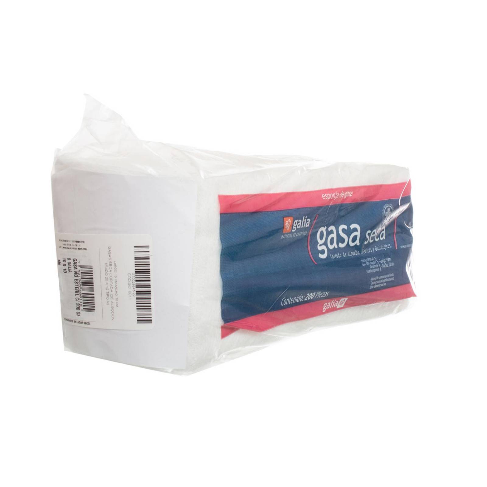Gasa No Esteril 10x10cm - 200 piezas - Galia 