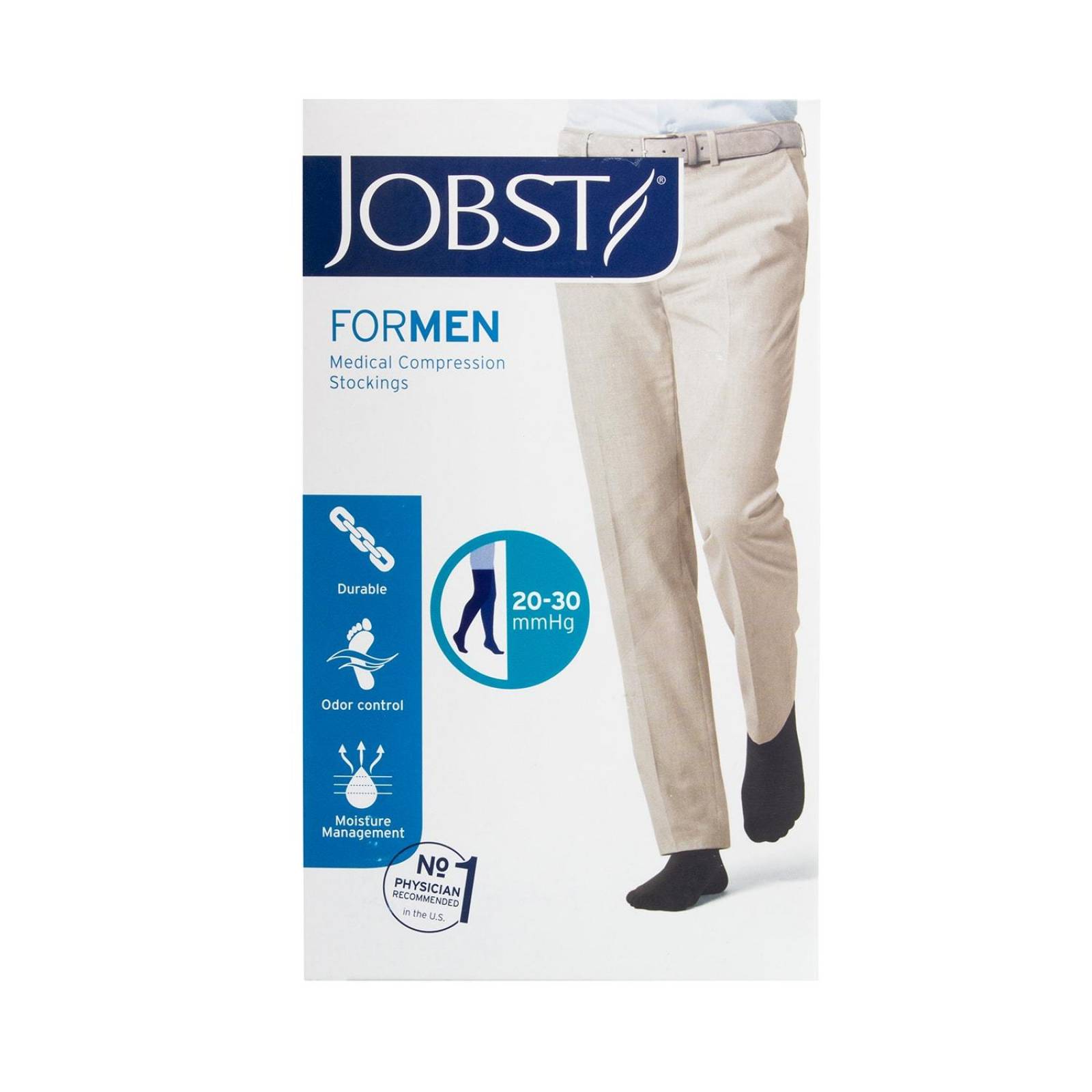 Media con Punta Compresión Media 20-30 Negro Hombre - Jobst XL