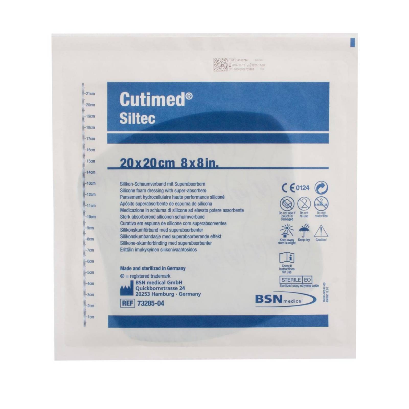 Apósito Cutimed Siltec Hidrofílica 20cm - BSN 