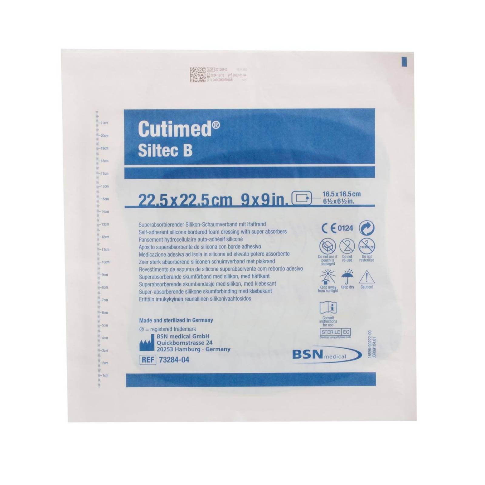 Apósito Cutimed Siltec B Hidrofílica 22.5cm - BSN 