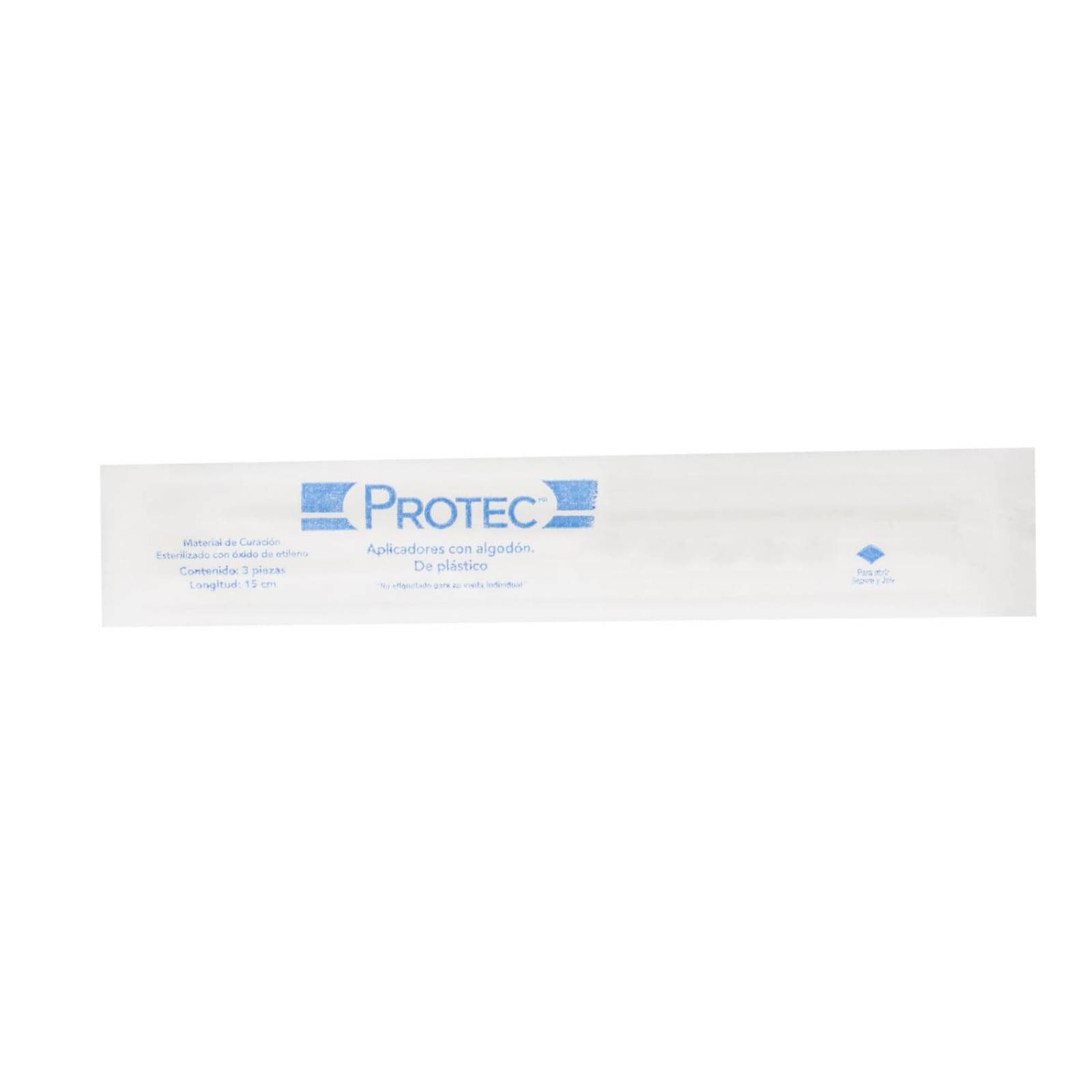 Aplicador Estéril Algodón Blister con 3 aplicadores - 100 piezas - Protec 