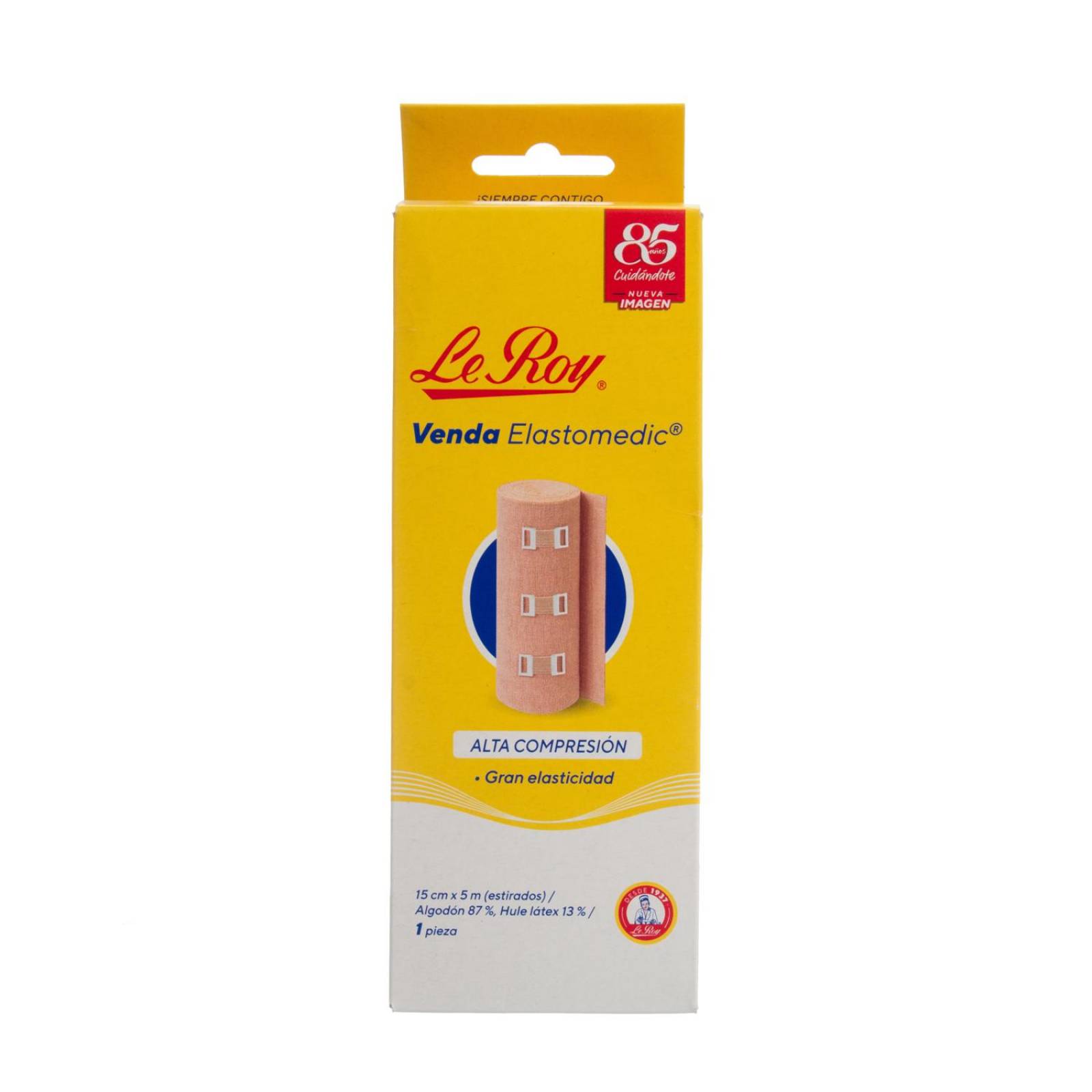 Venda Elastica Alta Compresion Elastomedic 15cmx5m - Le Roy