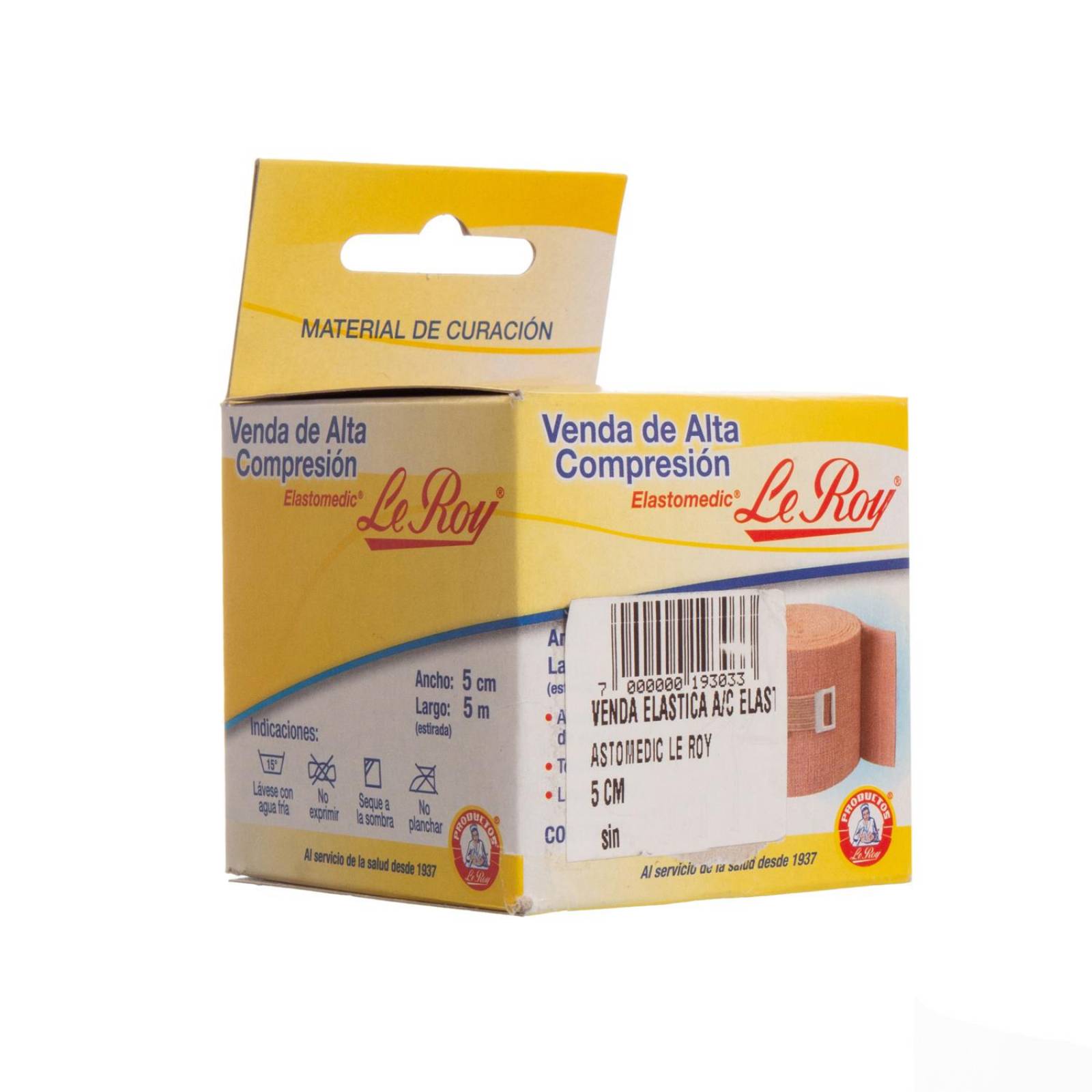 Venda Elástica Alta Compresión Elastomedic 5cmx5m - Le Roy 