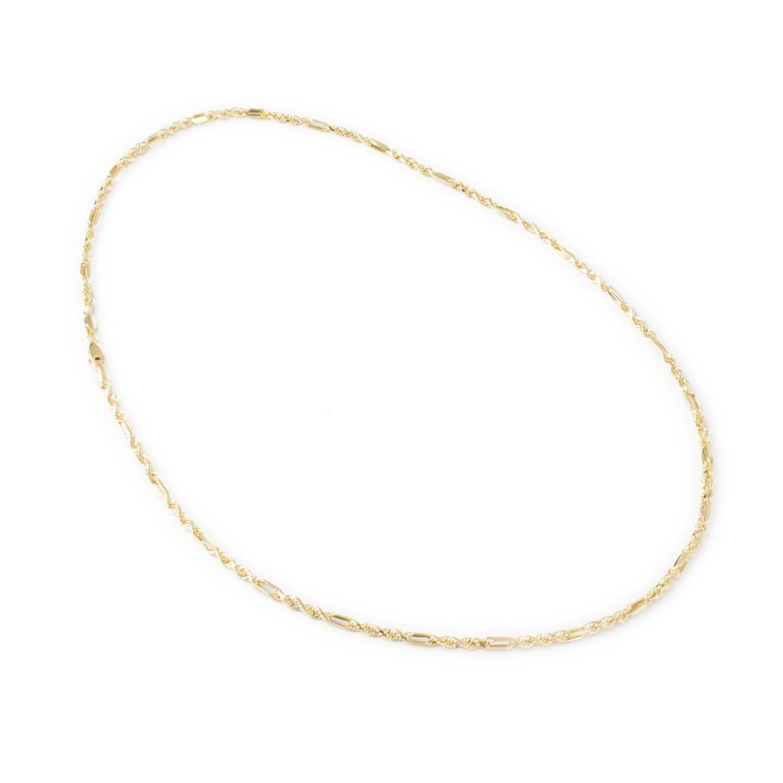 Cadena Torsal Figaro 3mm Oro Italiano Hueco 10k 50cm 