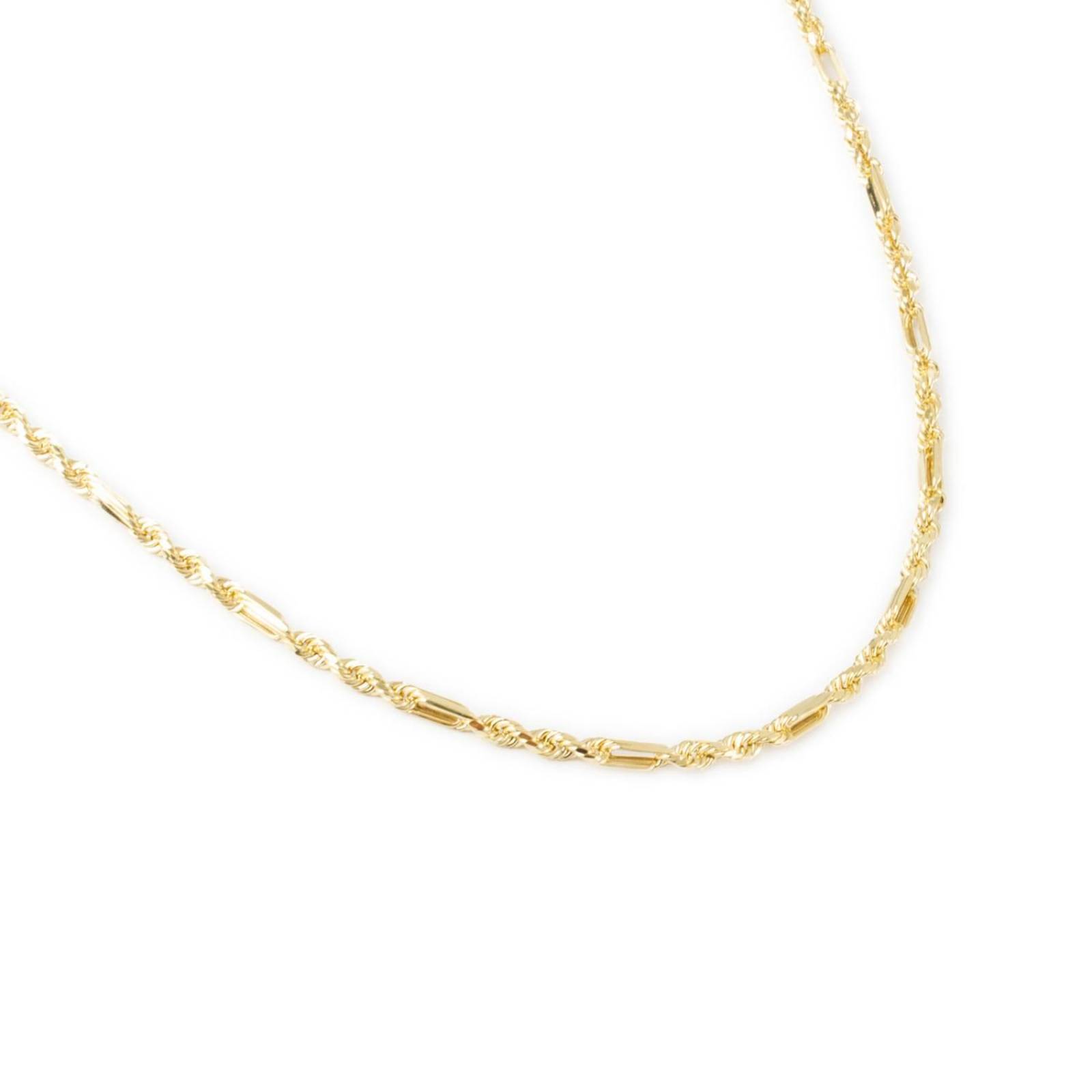 Cadena Torsal Figaro 3mm Oro Italiano Hueco 10k 50cm 