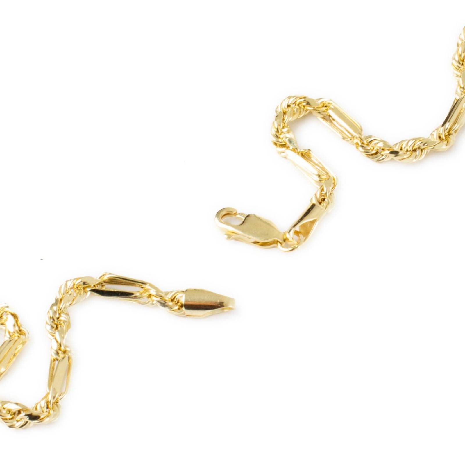 Cadena Torsal Figaro 3mm Oro Italiano Hueco 10k 50cm 