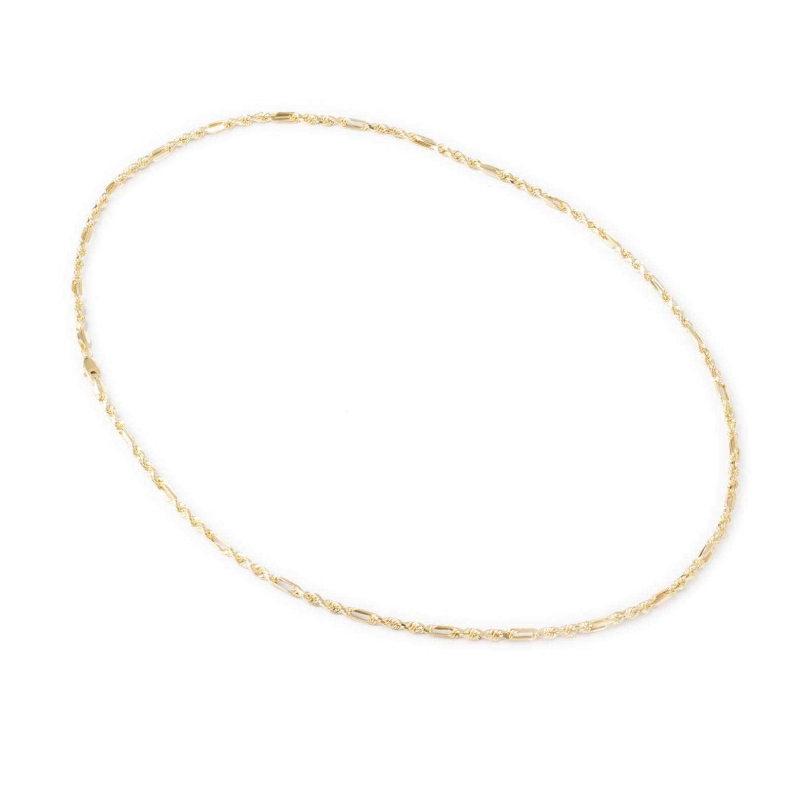 Cadena Torsal Figaro 3mm Oro Italiano Hueco 10k 60cm 