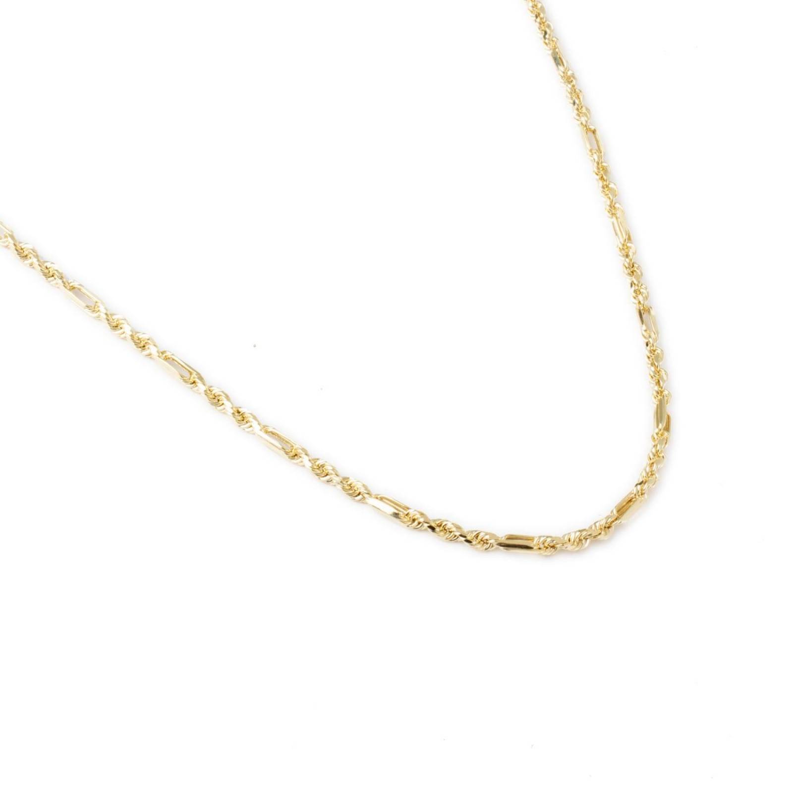 Cadena Torsal Figaro 3mm Oro Italiano Hueco 10k 60cm 
