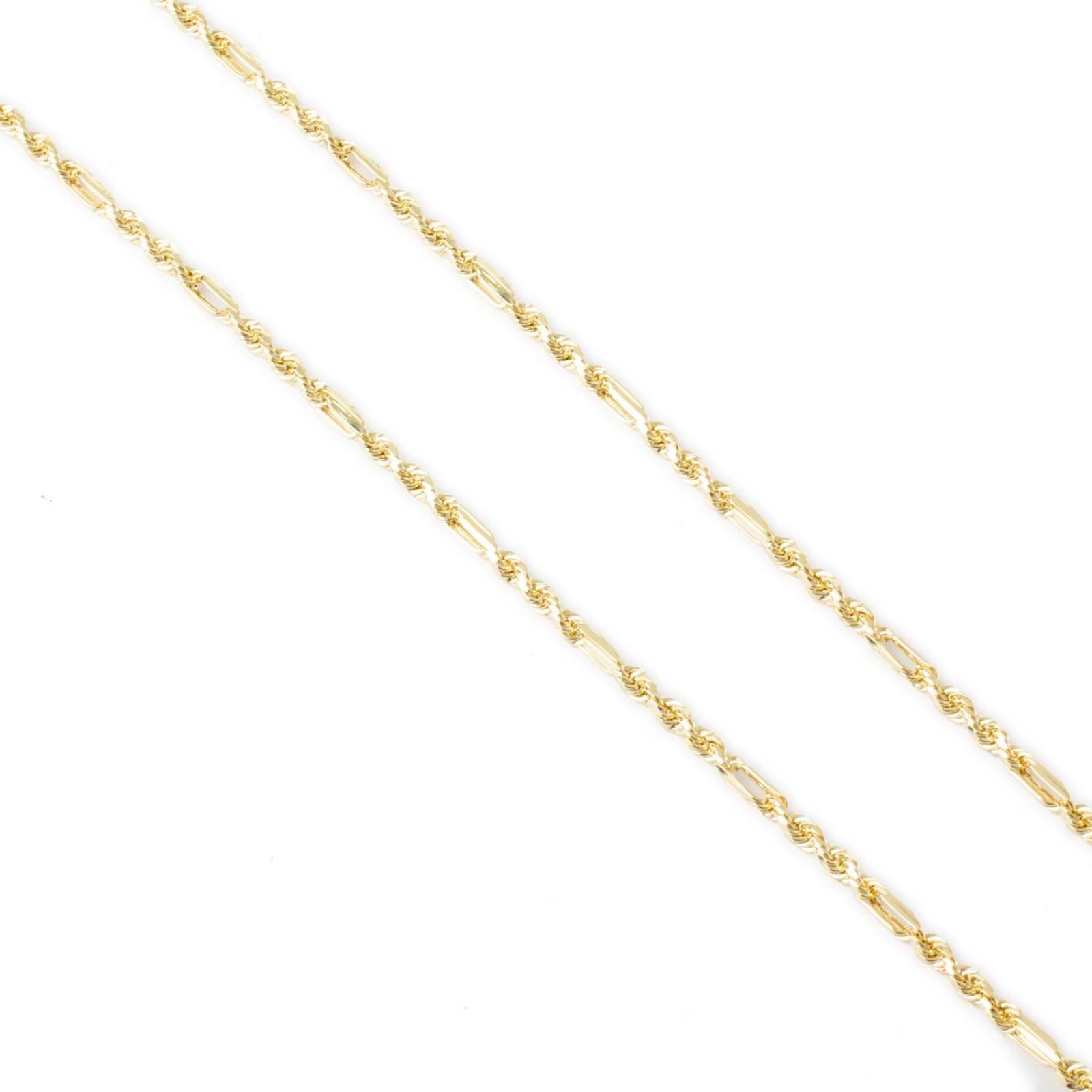 Cadena Torsal Figaro 3mm Oro Italiano Hueco 10k 60cm 