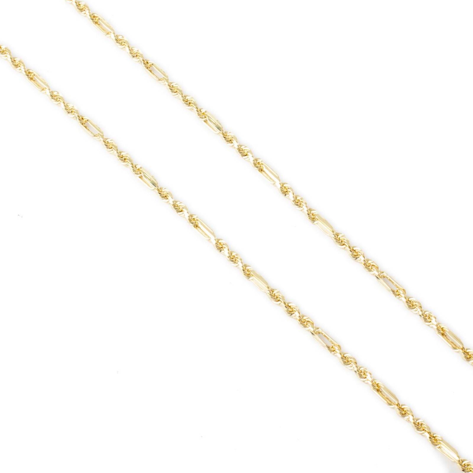 Cadena Figaro de oro macizo de 10 quilates de 3 mm, cadena de oro