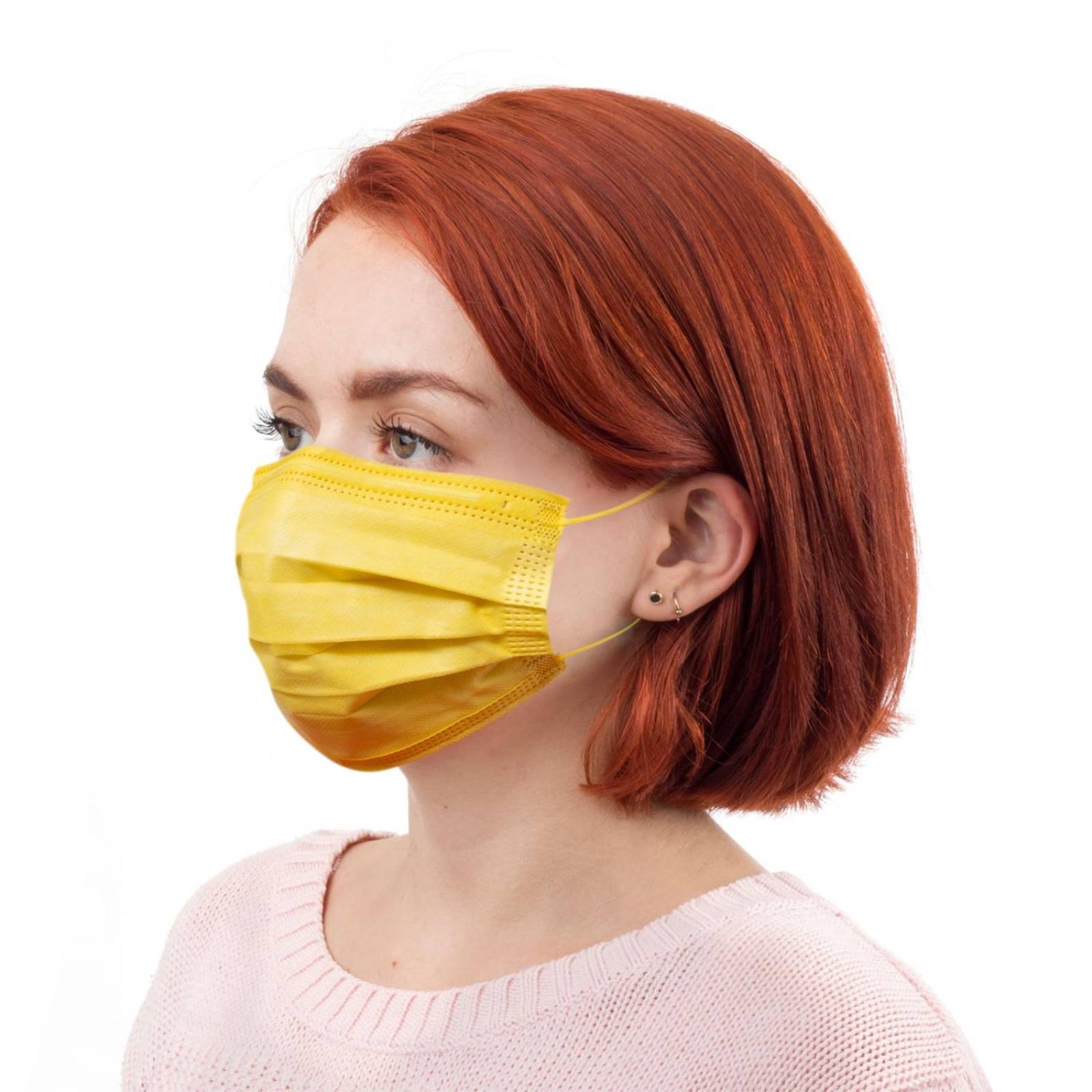 Cubrebocas Desechable 4 Capas Plisado 50pz - Borgata Amarillo