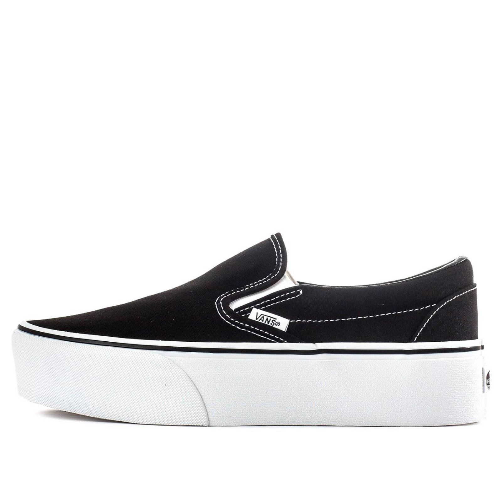 Tenis Vans Classic Slip On Stackform - 7Q5RBMX - Negro - Mujer 