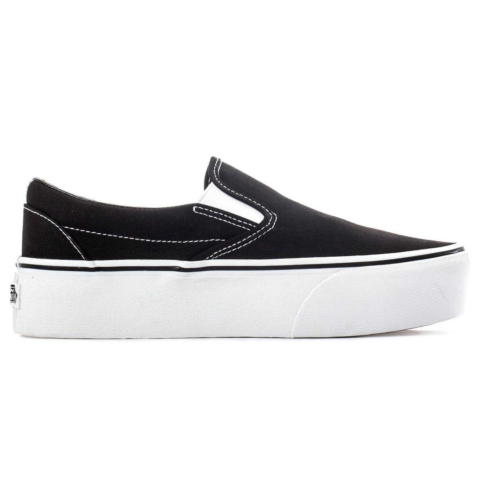 Tenis Vans Classic Slip On Stackform - 7Q5RBMX - Negro - Mujer 