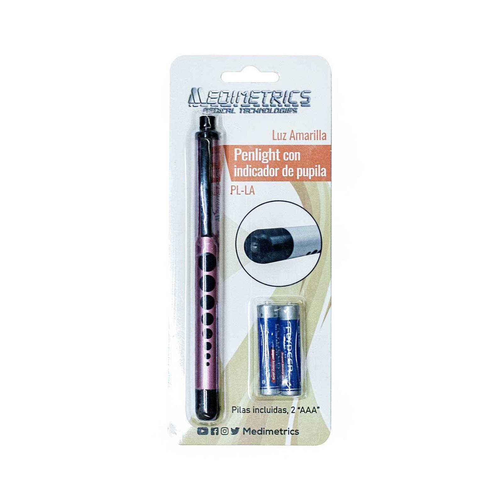 Lámpara LED De Bolsillo Para Diagnóstico De Pupila Luz Amarilla PL-LA - Medimetrics 